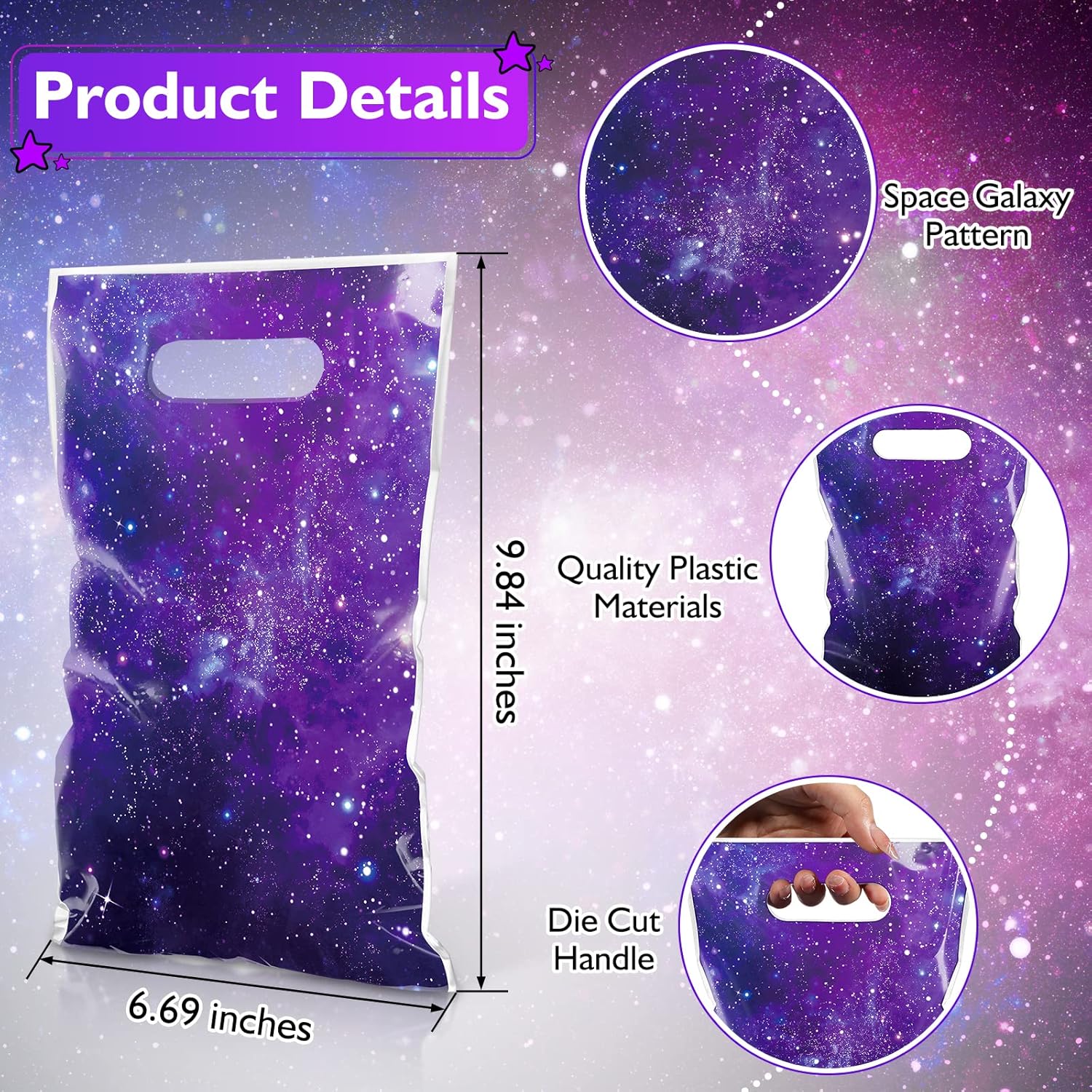 Ctosree 50 unidades de bolsas de dulces para fiesta de galaxia, bolsas de golosinas de galaxia, bolsas de regalo de fiesta, bolsas de regalo de