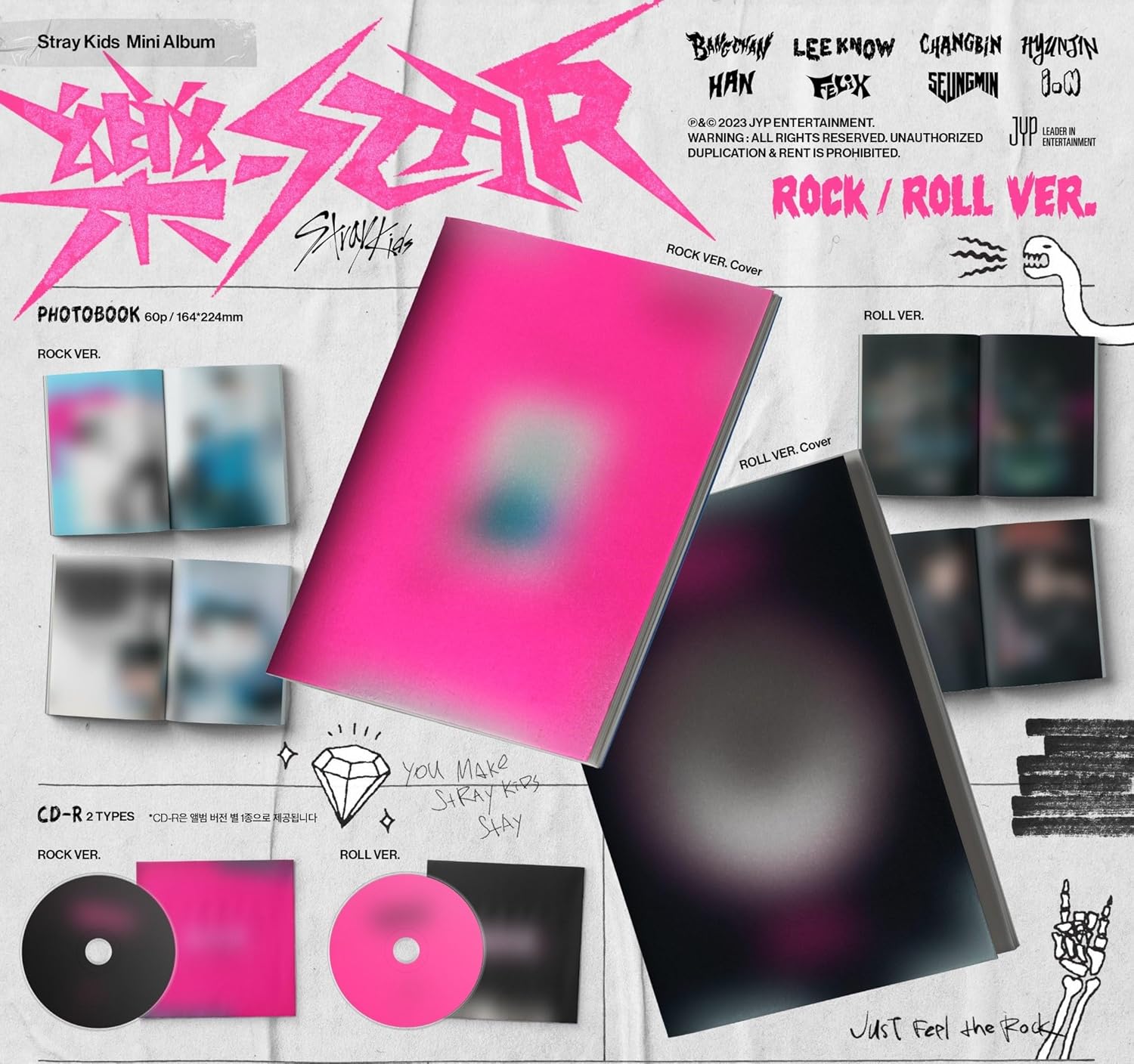 Set Stray Kids -STAR (ROCK-STAR) 8 Mini álbum PHOTOBOOK 2 Ver Set