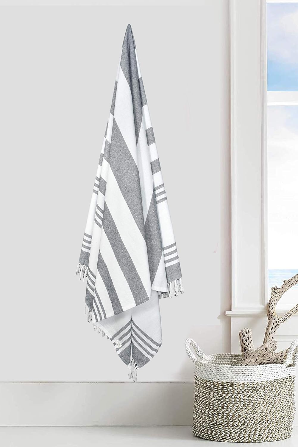 GLAMBURG Toallas turcas 100% algodón Peshtemal Fouta  Toalla de playa fina para viajes, camping, baño, sauna, playa, gimnasio, piscina, suave y