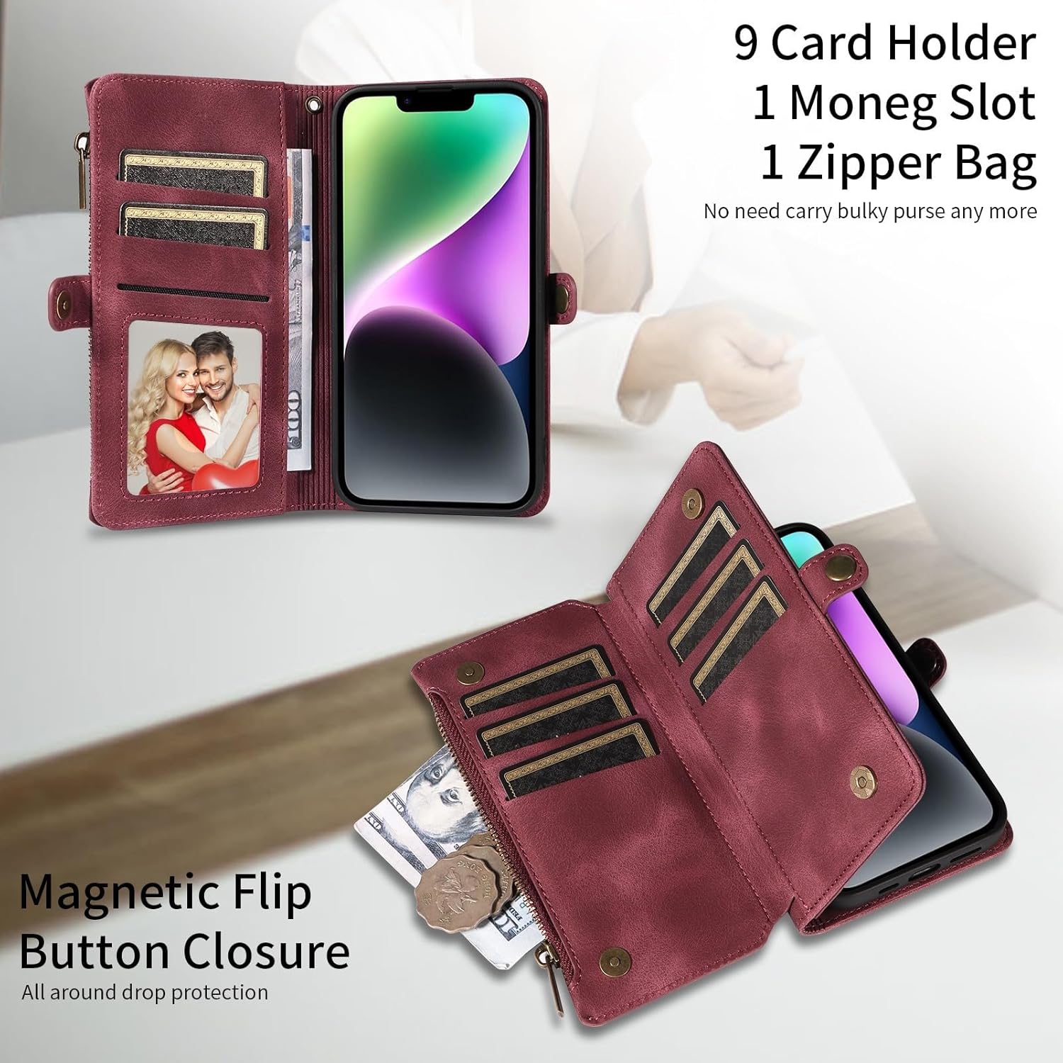 Funda de cuero con soporte de cremallera para Xiaomi Mi Poco X3 X4 X5ProNFC, cuerda de mano, soporte, cubierta trasera de hebilla de cobre