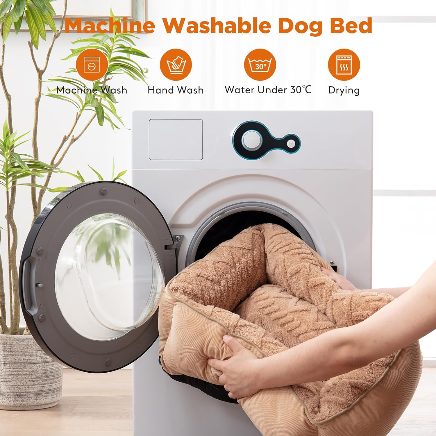 GASUR Cama rectangular para perros medianos y pequeños, lavable a máquina, sofá para dormir, parte inferior antideslizante, camas para gatos de