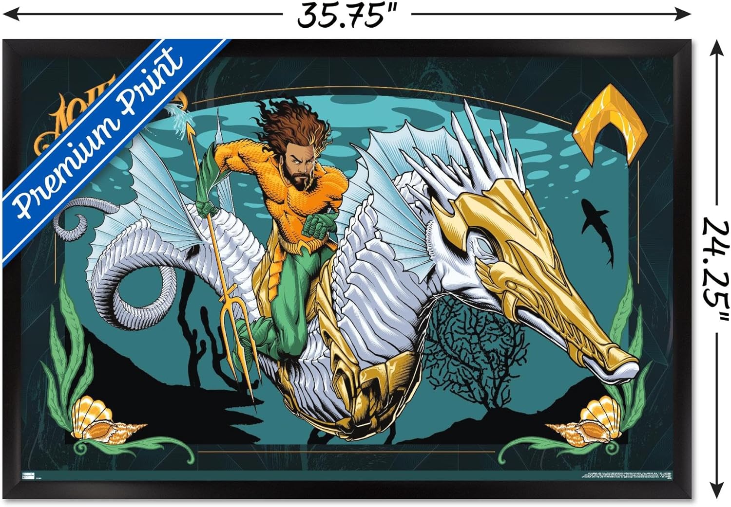 Trends International DC Comics Movie Aquaman y el Reino Perdido – Póster de pared con ilustración de Aquaman, 22.37 x 34.00 pulgadas, versión