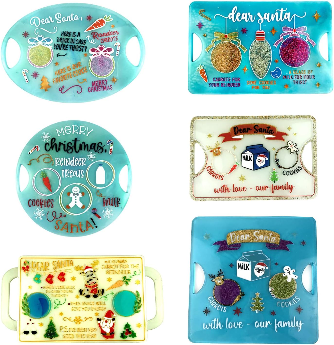 Molde de bandeja de resina de Navidad, molde ovalado de silicona para resina epoxi, molde de bandeja de té, molde de bandeja de galletas, bandeja de