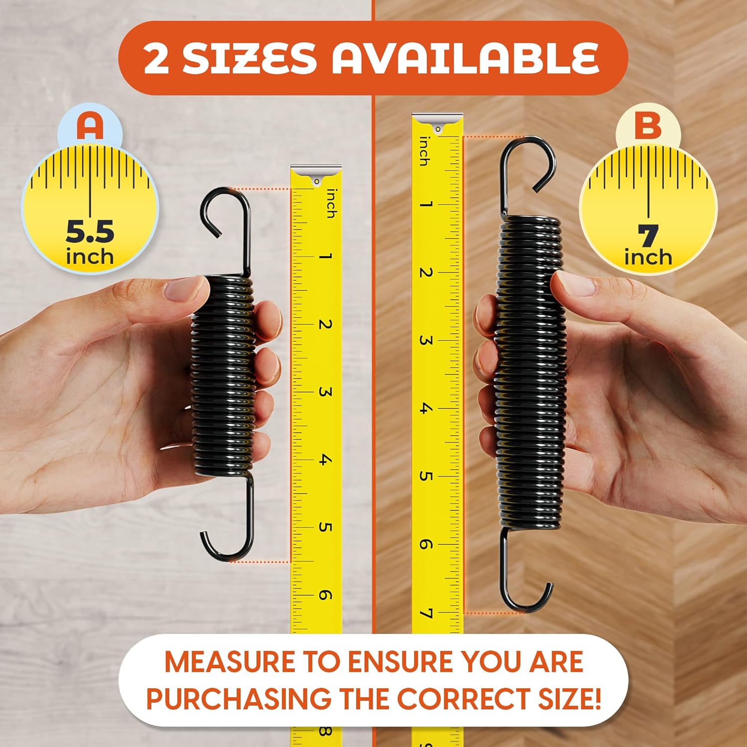 Happin Muelles para trampolín de 7 y 5.5 pulgadas con herramienta de resorte, juego de 16 resortes de acero galvanizado resistente, resortes de