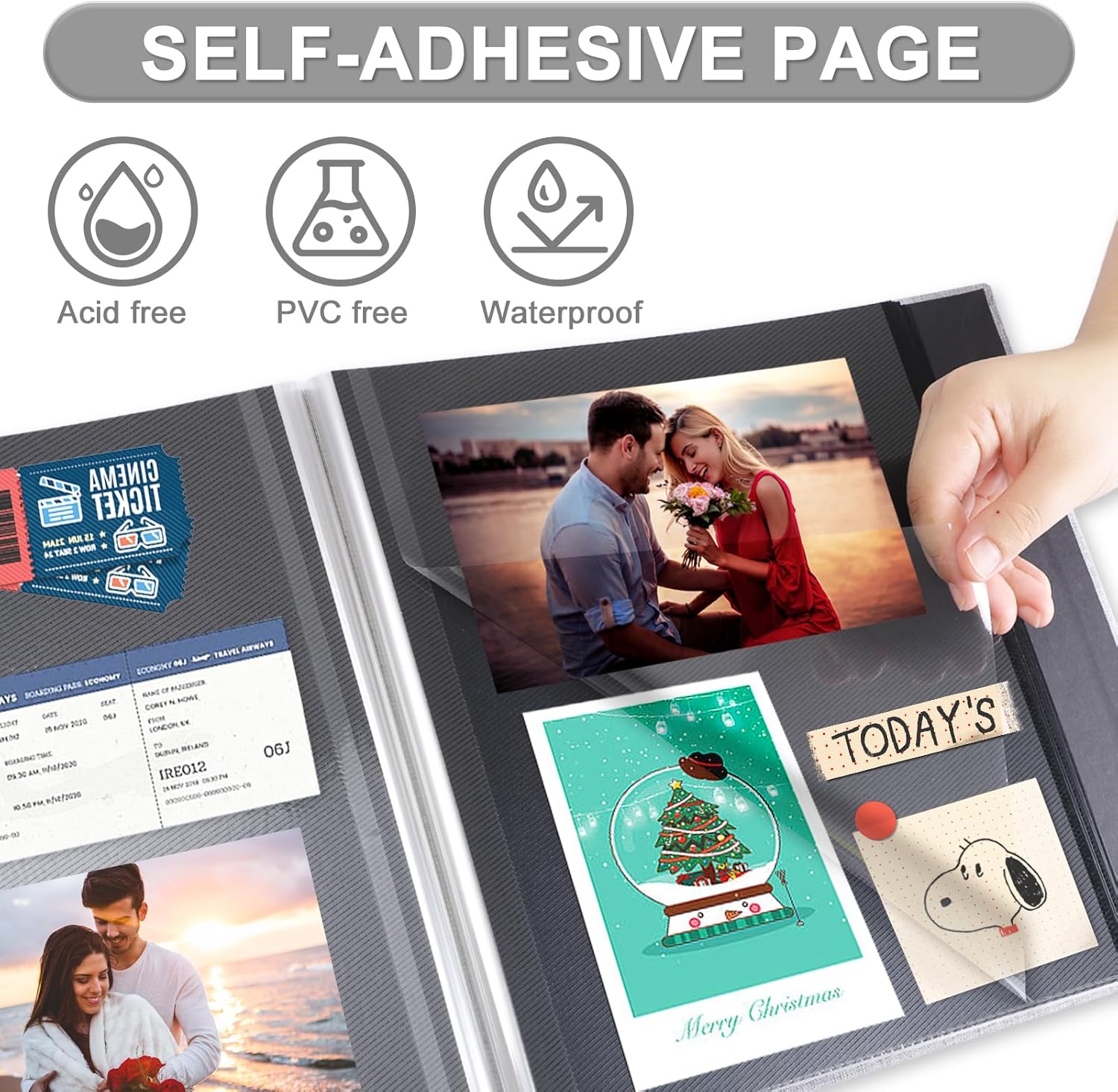Álbum de fotos autoadhesivas, álbumes de recortes, álbumes de fotos magnéticos para fotos de 4 x 6, 5 x 7, 8 x 10 pulgadas, libros con páginas