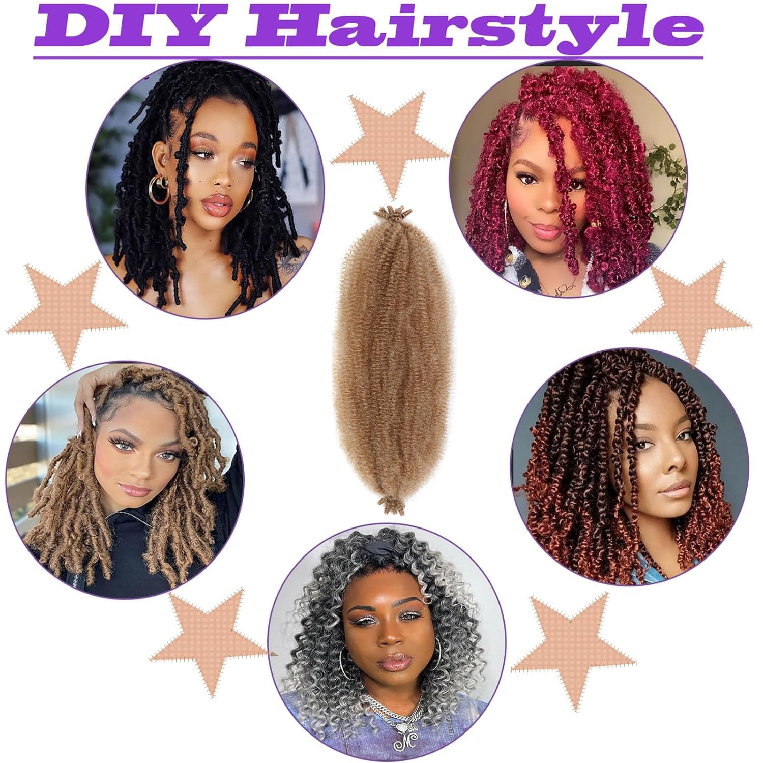 Paquete de 8 paquetes de cabello trenzado Marley Twist de 18 pulgadas, color 27, cabello afro Twist cubano, cabello elástico previamente separado