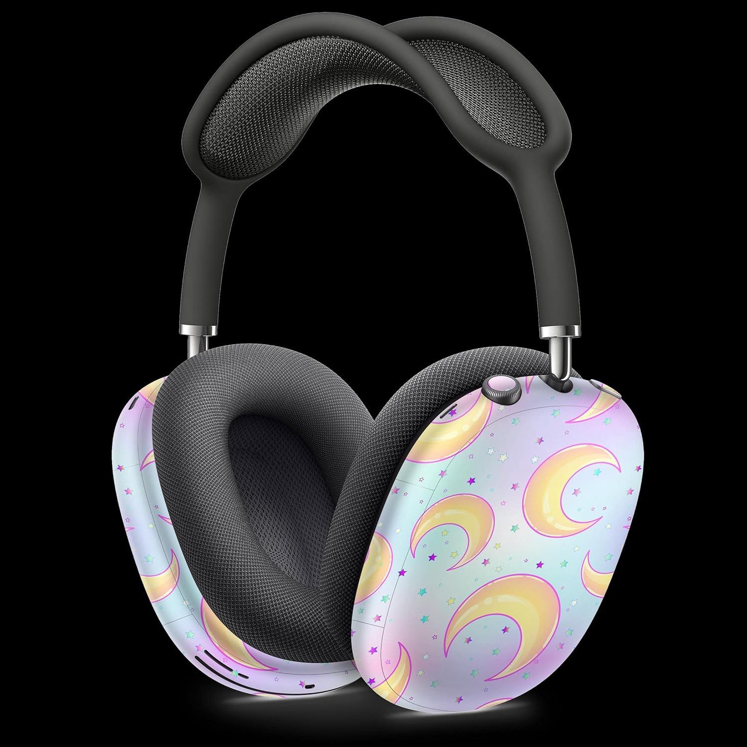 Mystical Crescent Moons Skin Decal Kit de envoltura de cuerpo completo compatible con auriculares inalámbricos Bluetooth Apple AirPods Pro Max