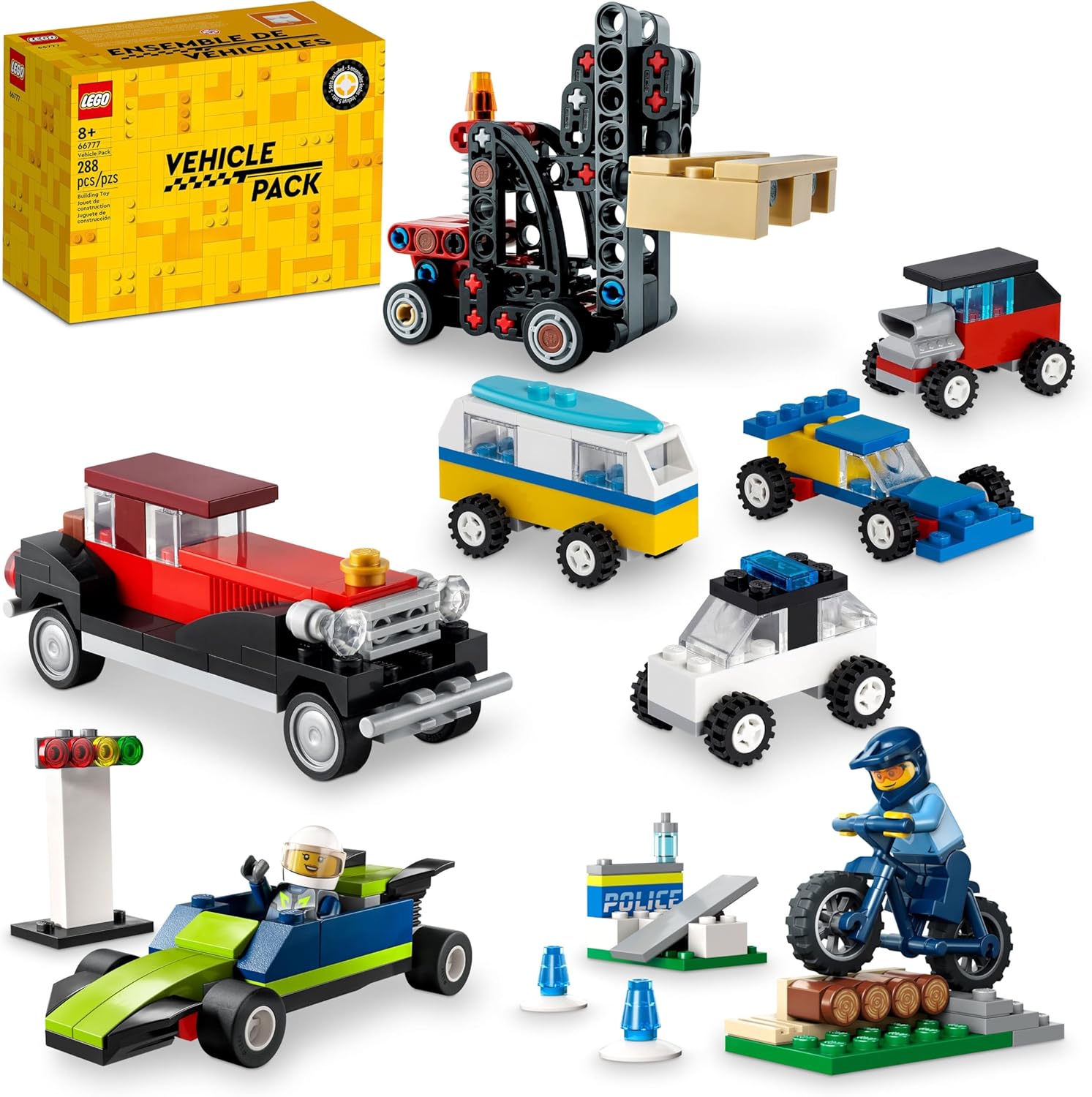 LEGO Creator Vehicle Pack 66777 – Juego de autos coleccionables con juguetes para construir, grandes recuerdos de fiesta para bolsas de regalos o