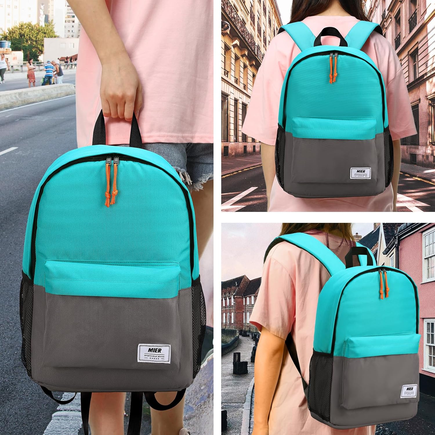 MIER Mochila térmica térmica pequeña, a prueba de fugas, ligera, linda para el trabajo, picnic, camping, viajes de un día al parque, 15 L