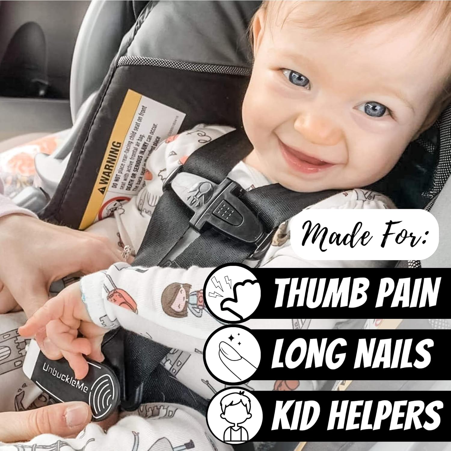 UnbuckleMe Herramienta de liberación de hebilla de asiento de automóvil (como se ve en Shark Tank)  Ayuda fácil de abrir para artritis, uñas largas,