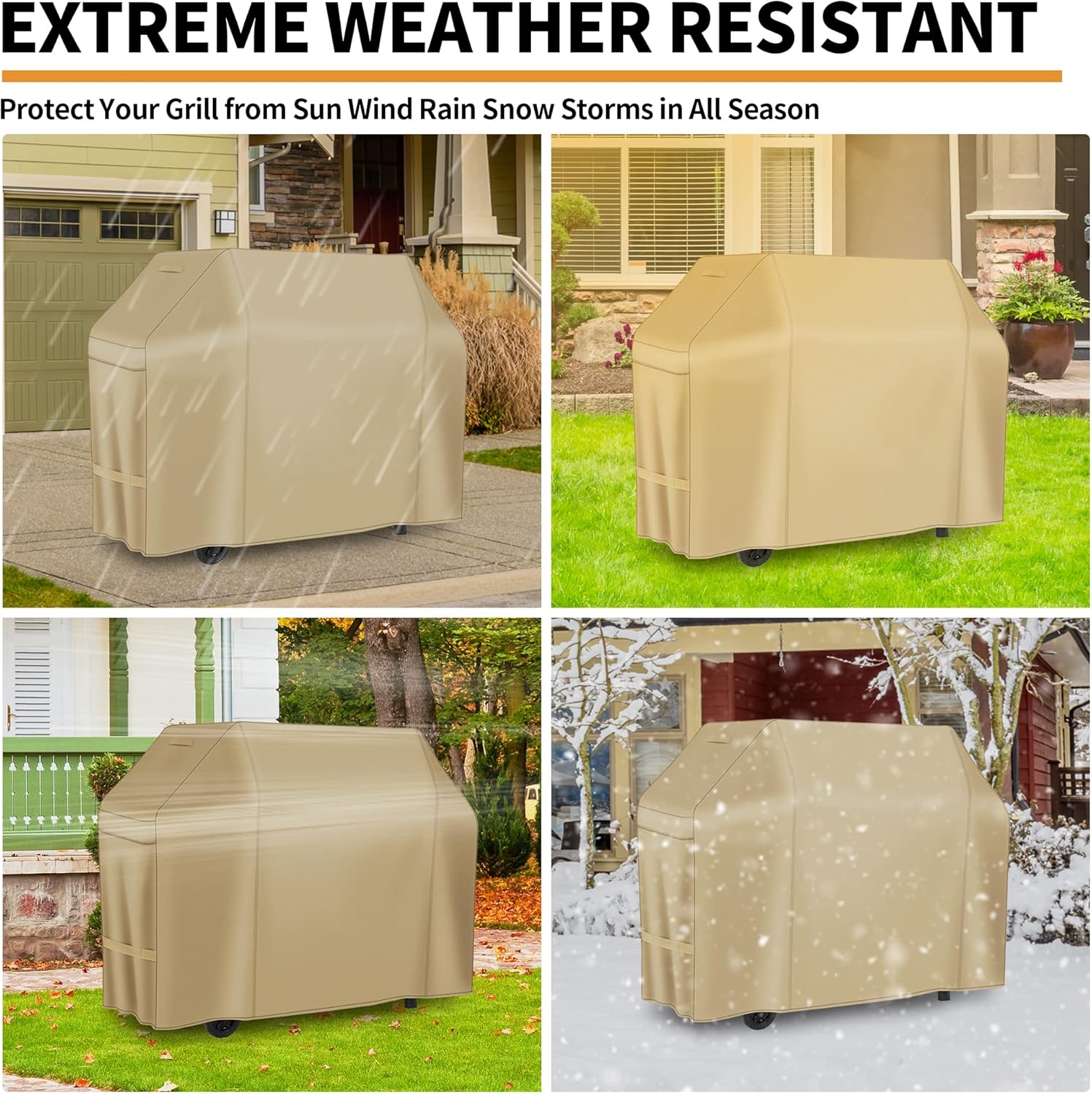NEXCOVER Funda para parrilla de gas para barbacoa, cubierta impermeable de 50 pulgadas, cubierta de parrilla resistente al aire libre, material