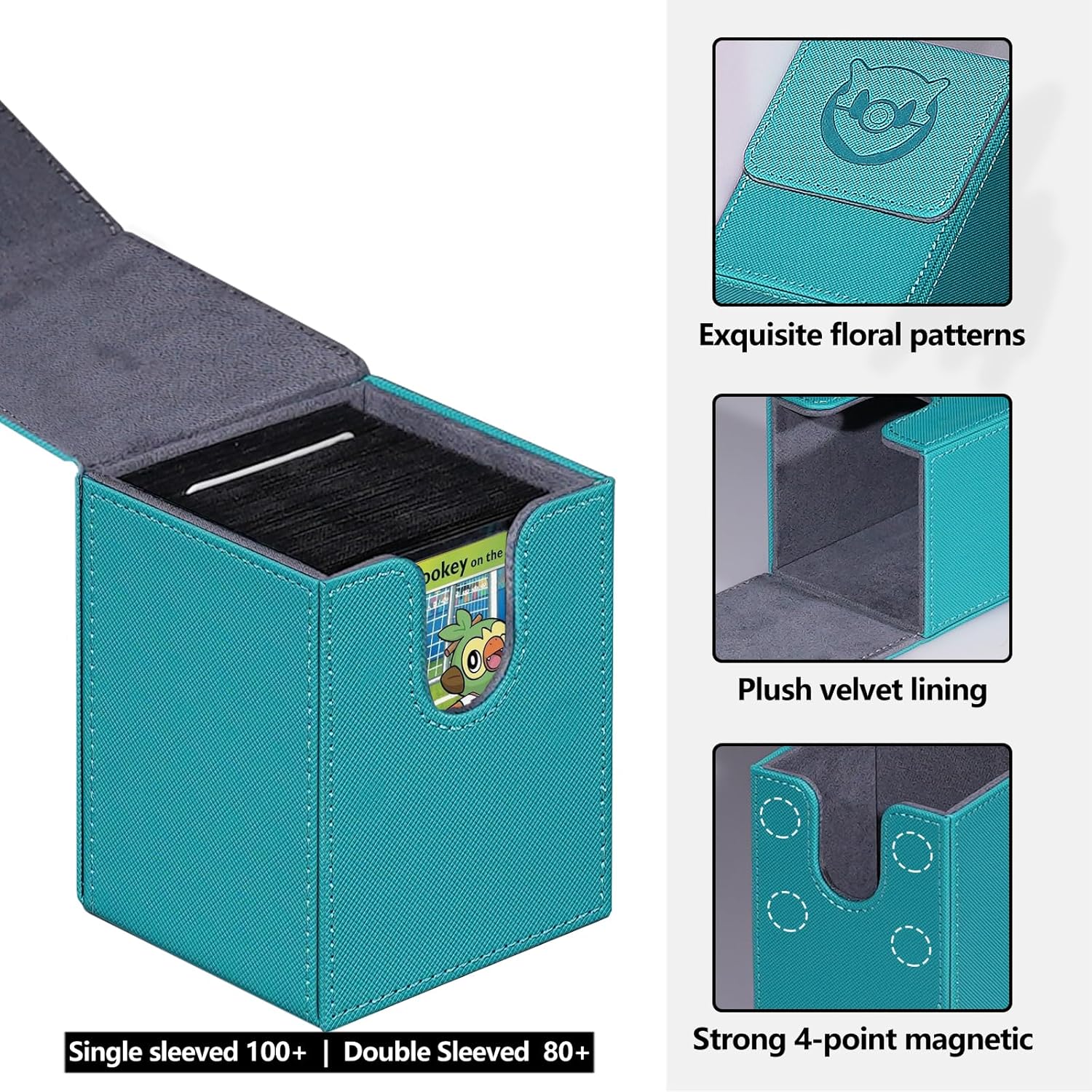 Caja de cartas coleccionables para Commander Deck Box con 2 divisores, caja de almacenamiento de tarjetas para más de 100 tarjetas de una sola