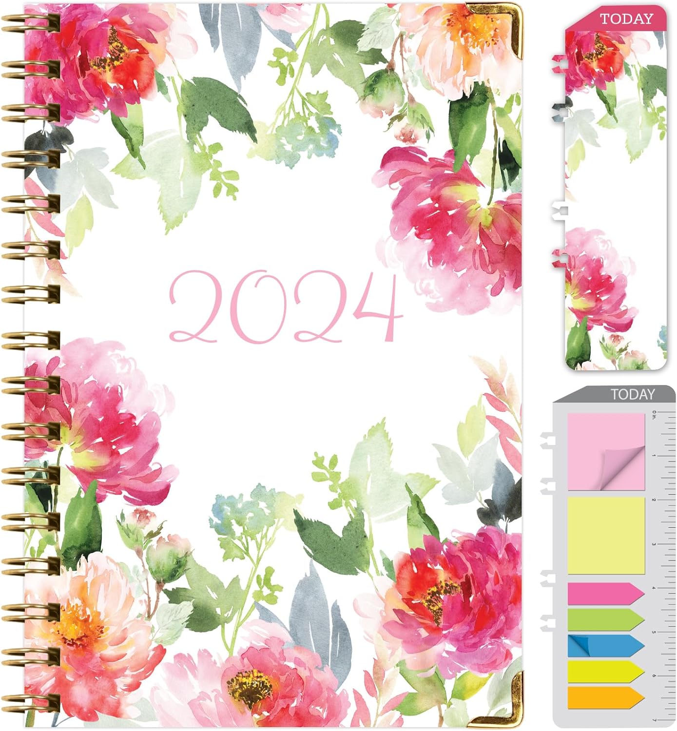 Agenda 2024 de tapa dura (noviembre de 2023 a diciembre de 2024) agenda diaria, semanal, mensual y anual, de 5.5 x 8 pulgadas, marcapáginas, carpeta
