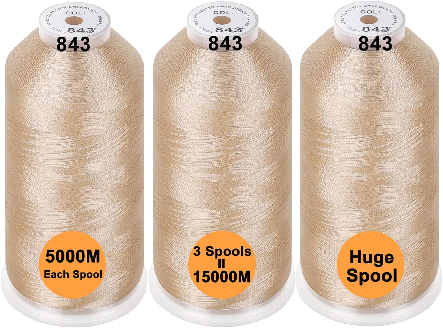 New brothread s – 40 Opciones- Varios paquetes de colores surtidos de hilo de máquina de bordado de poliéster Bobina enorme 5000M para todas las