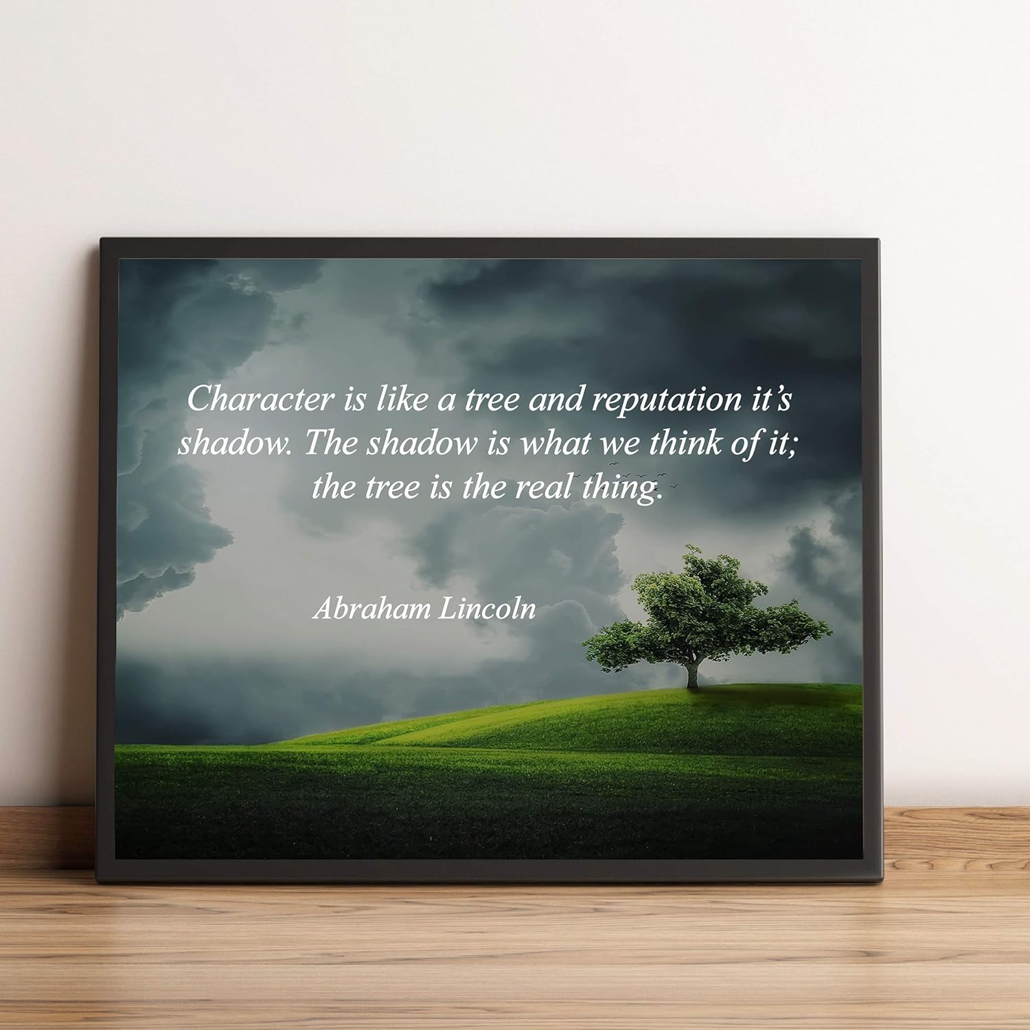 Character Is Like a Tree – Abraham Lincoln Inspirational Wall Decor Print, Patriotic Landscape Motivational Art For Home Decor, Office Decor,