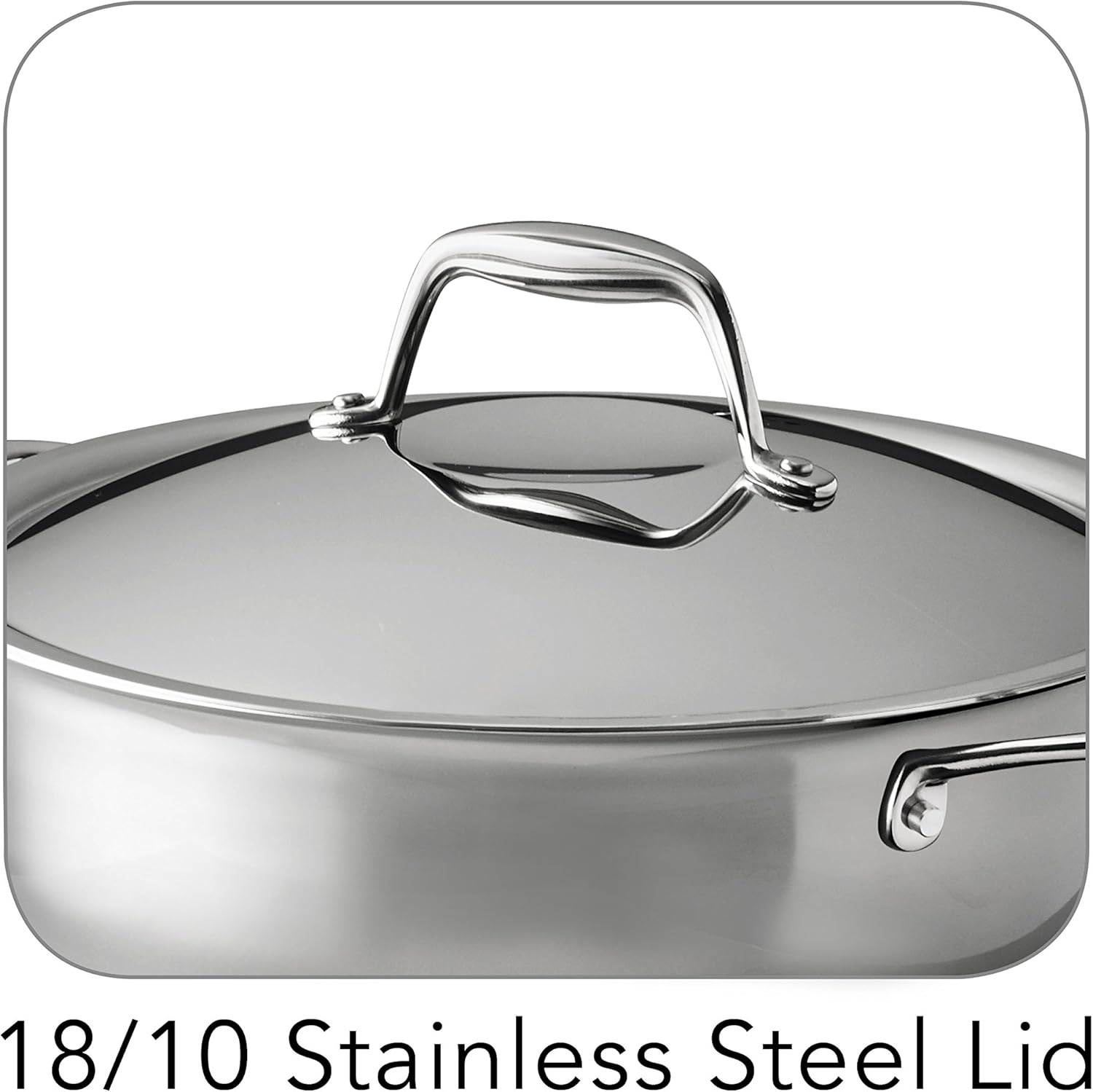 Tramontina 80116004DS Gourmet – Sartén (acero inoxidable 1810, apta para inducción, triple capa), sartén universal