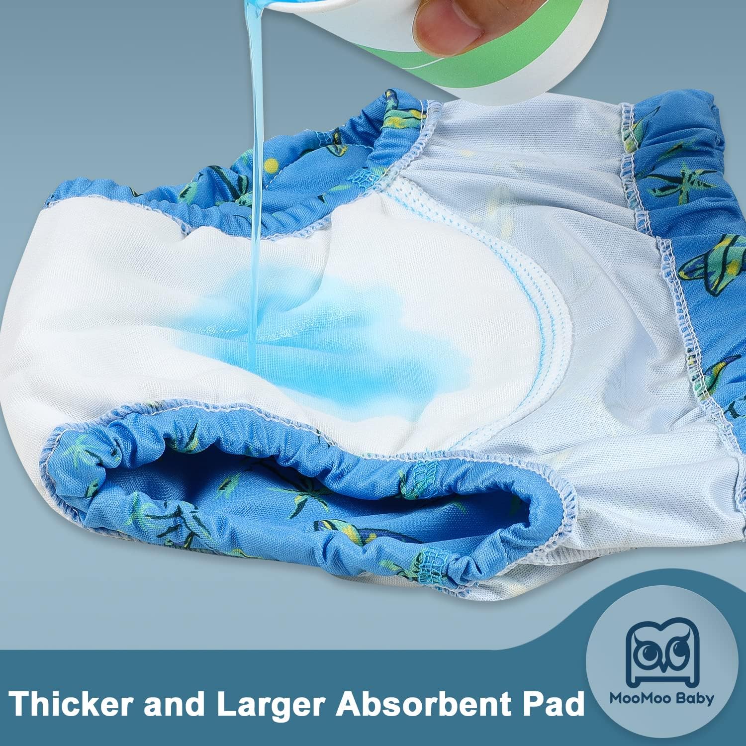 MooMoo Baby Ropa interior de entrenamiento de plástico, pantalones de goma a prueba de fugas para entrenamiento para ir al baño para niños y niñas