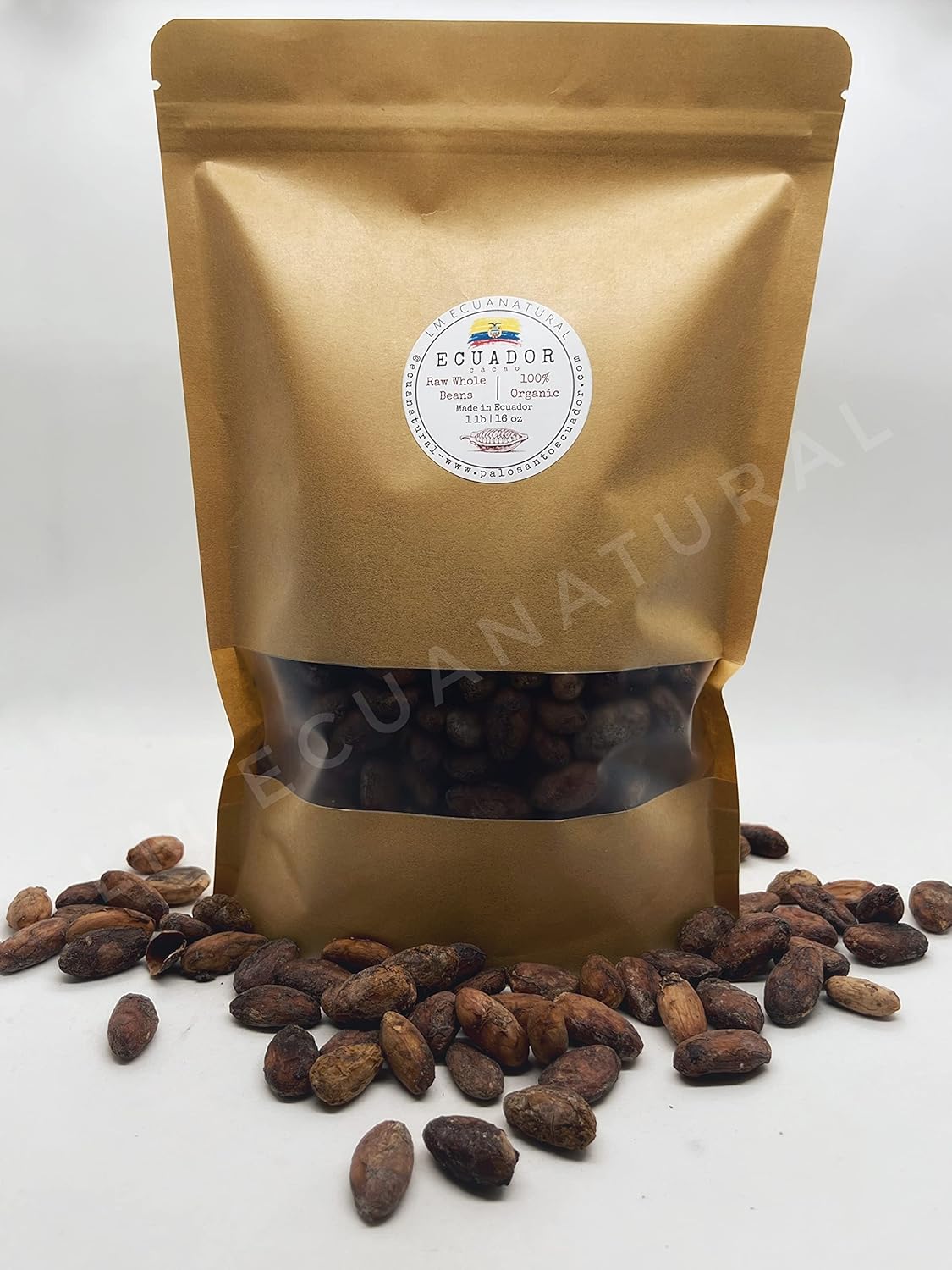 Granos de cacao crudos ecuatorianos orgánicos hechos en Balzar Ecuador (1 onza)