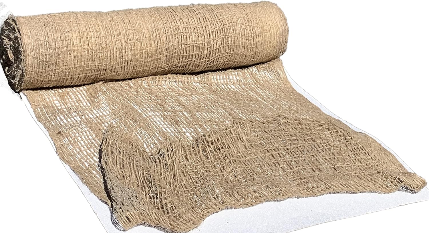 Rollo de tela de barrera de arpillera para evitar malas hierbas, 100% yute, rollo de 225 pies de largo x 48 pulgadas de ancho, manta de malla de