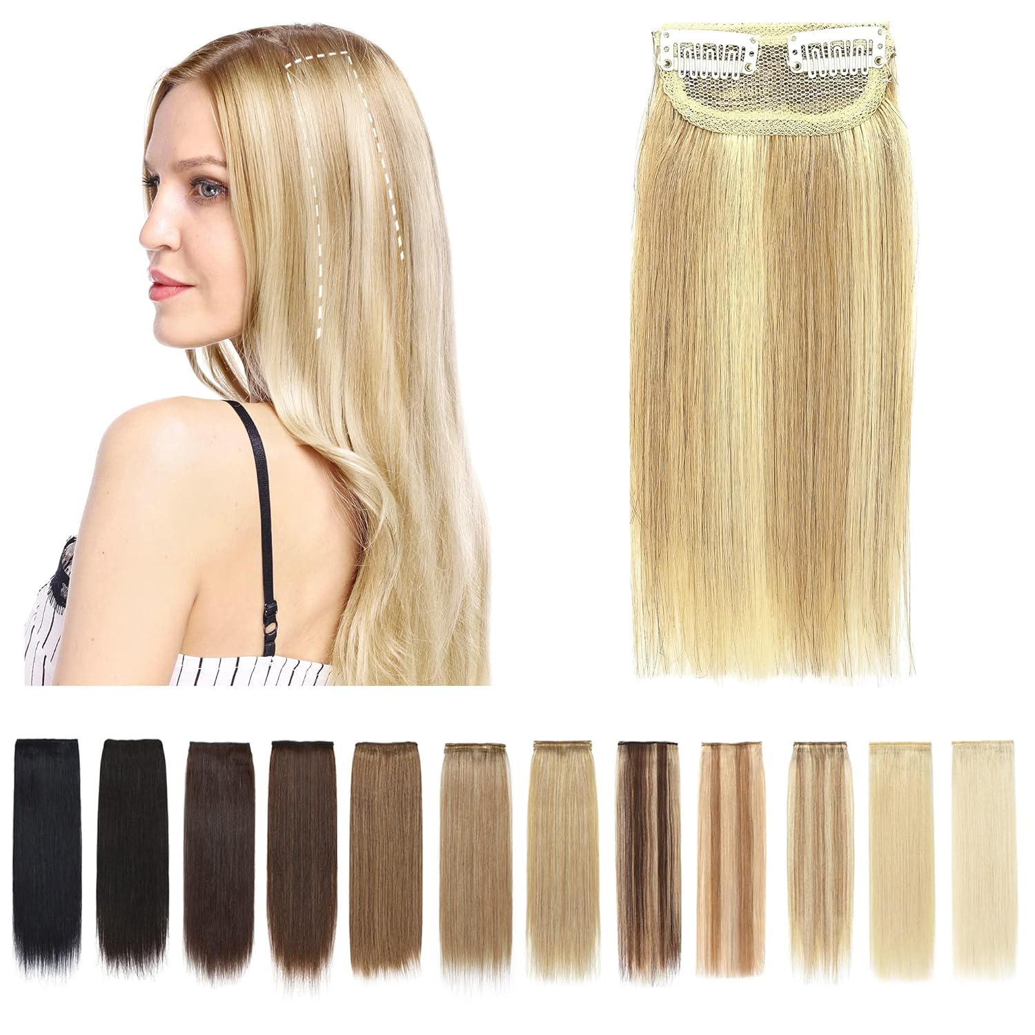 SEGO Extensiones de cabello humano corto con clip, 6 pulgadas, extensiones de cabello humano para mujeres con cabello adelgazante que añade volumen