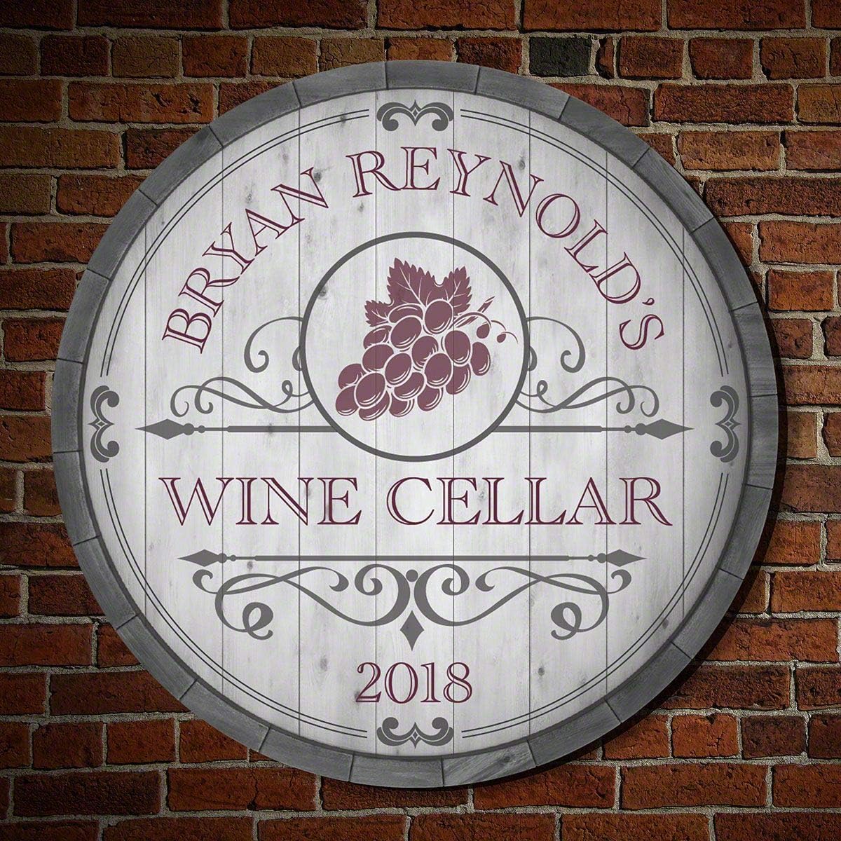 Beauteous Barrel – Letrero personalizado para bodega de vino por HomeWetBar  Gran regalo para los amantes del vino, 15 x 15 pulgadas