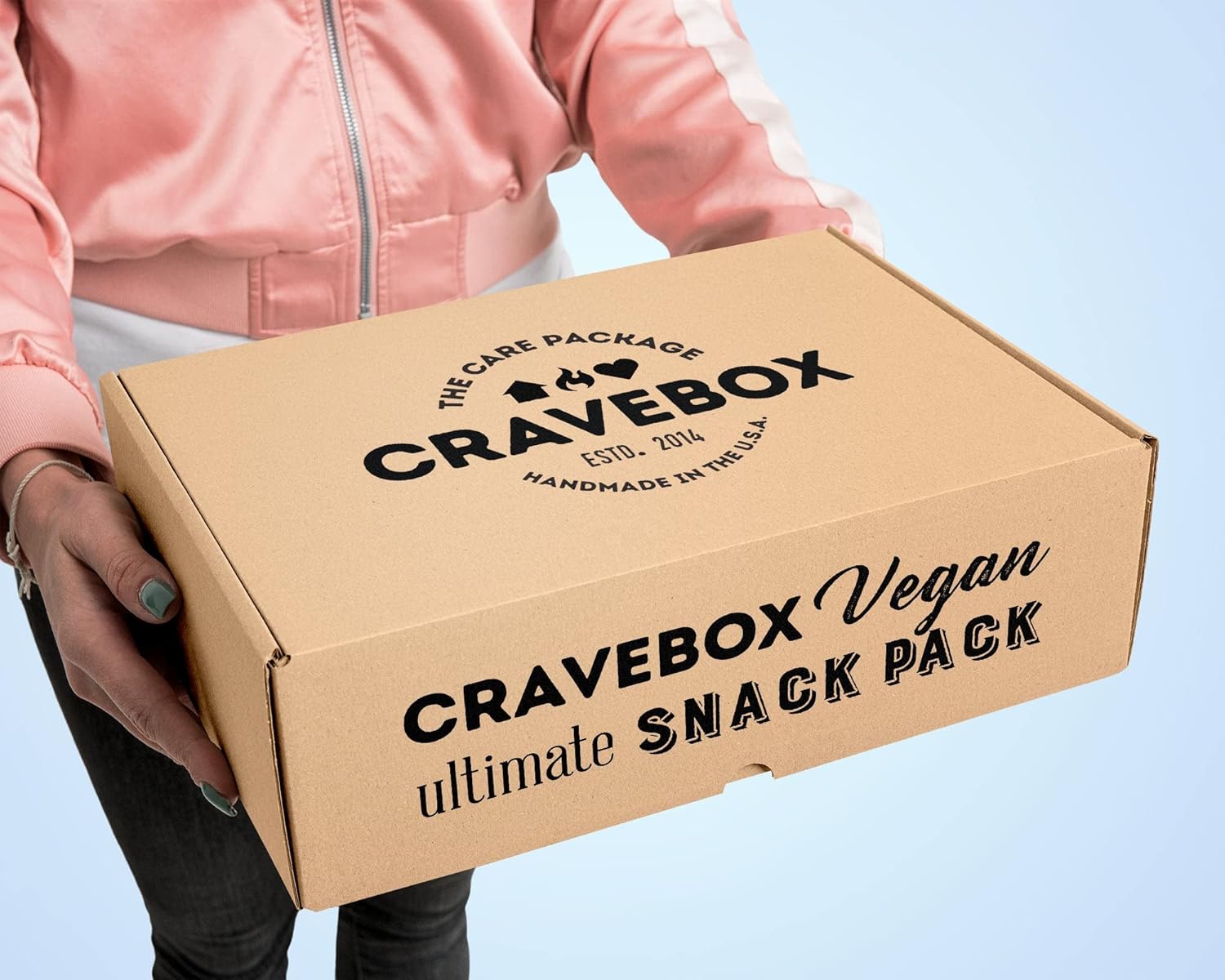 CRAVEBOX Paquete de cuidado de caja de aperitivos veganos, regalo para hombres, mujeres, niños, niñas, estudiantes