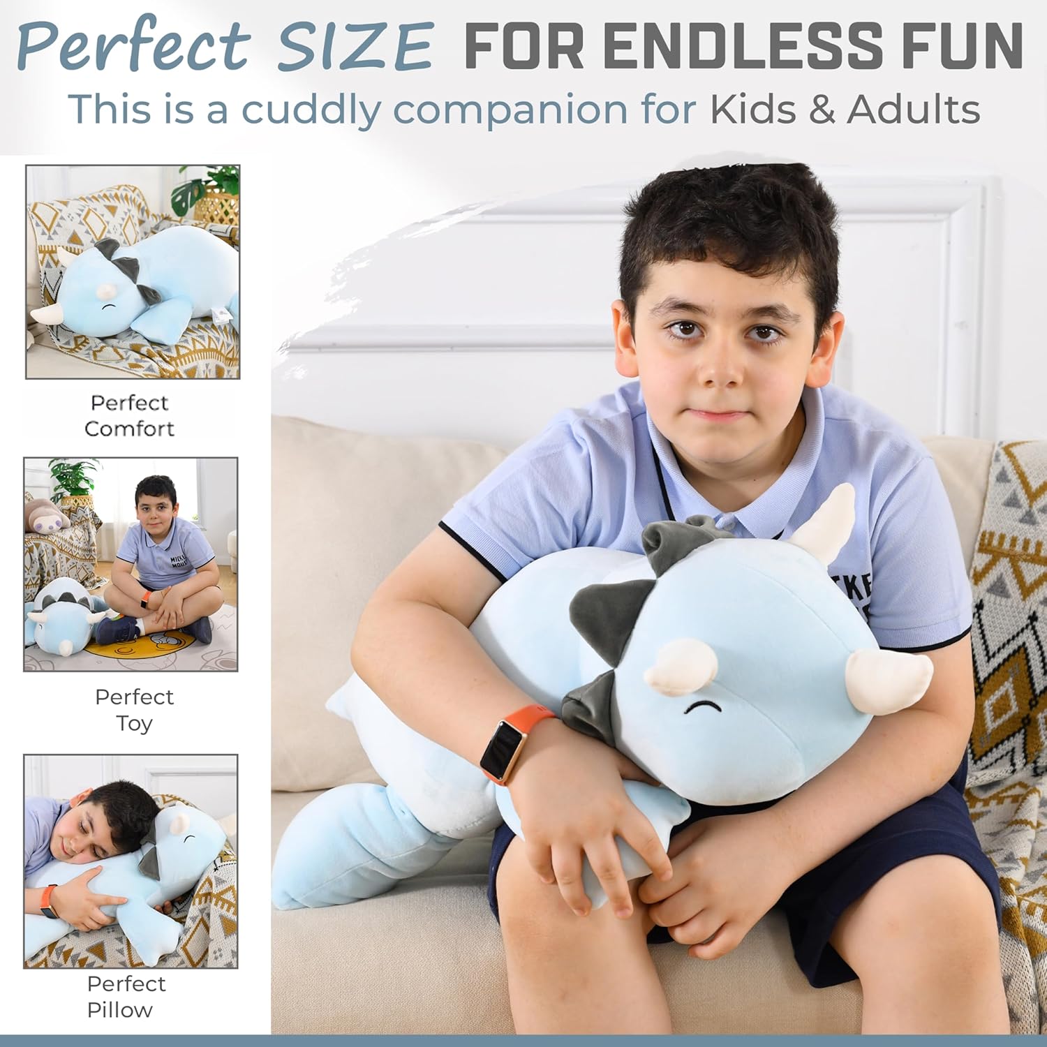ZYSMALAT Animales de peluche con peso, 4 libras de peluche de dinosaurio con peso, peluche de unicornio, peluche de perezoso, animales de peluche