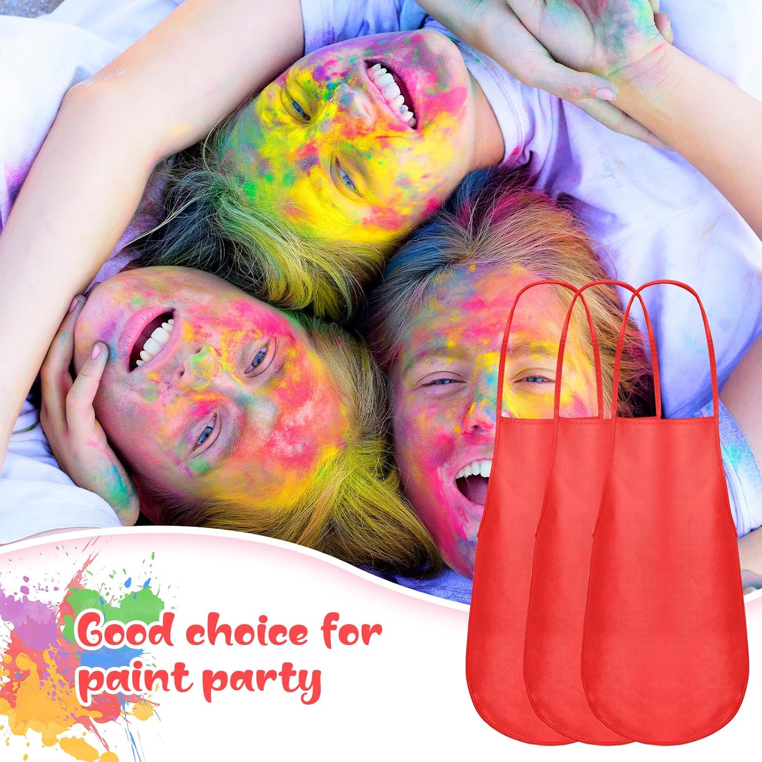 Liitrsh 24 delantales de pintura para niños, para fiestas de pintura, delantales de tela para hornear, cocina