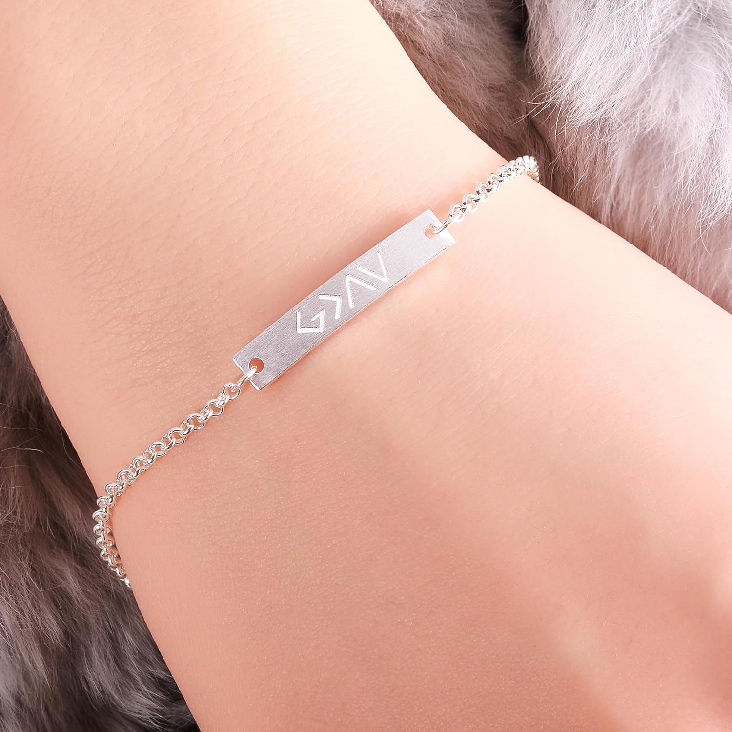 God is Greater Than The Highs and Lows Bracelet for Women, Bible Verse Bracelets, 925 Sterling Silver Bracelets for Women, Little Words Project
