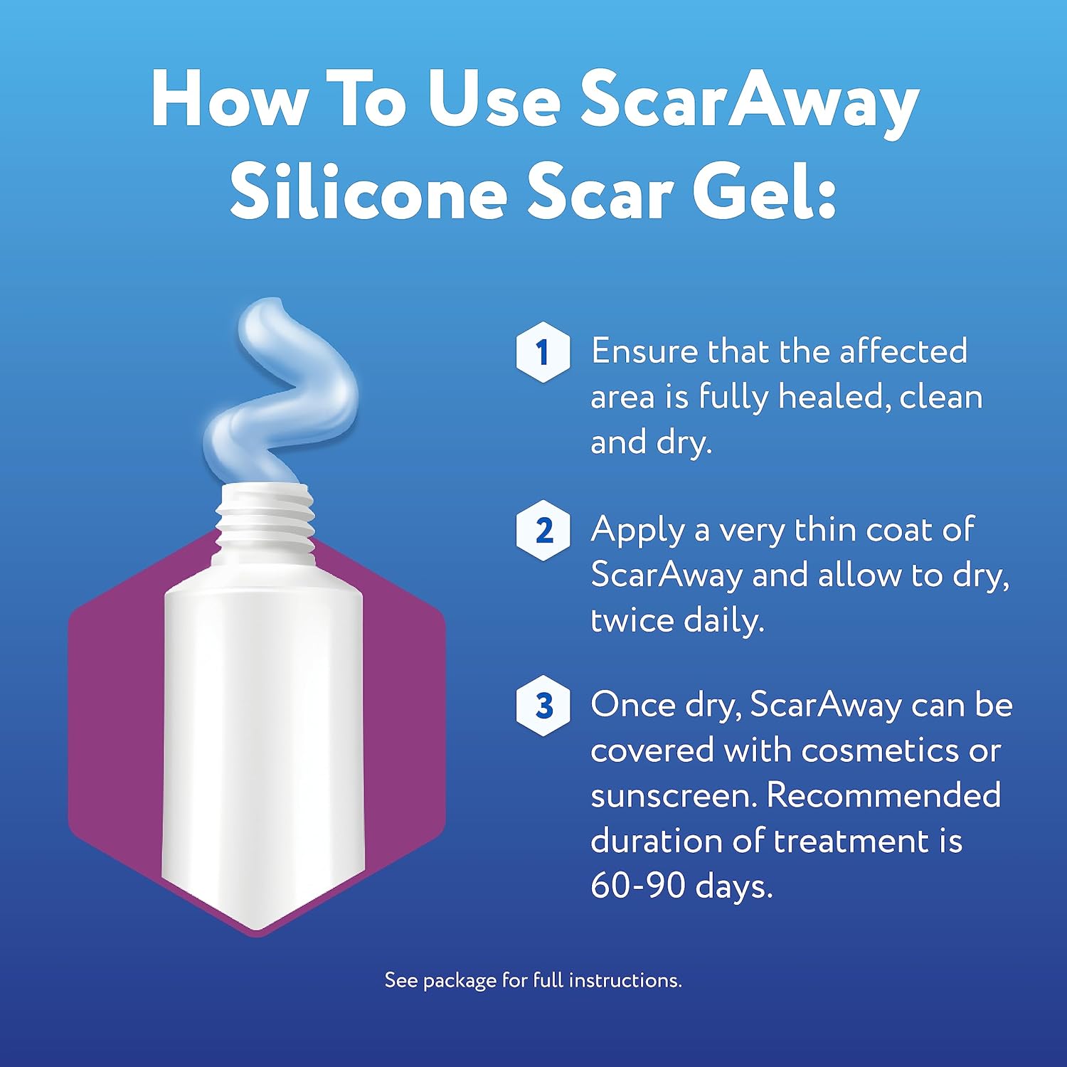 ScarAway Gel de silicona para cicatrices, ayuda a mejorar el tamaño, el color y la textura de las cicatrices hipertróficas y queloides de lesiones,