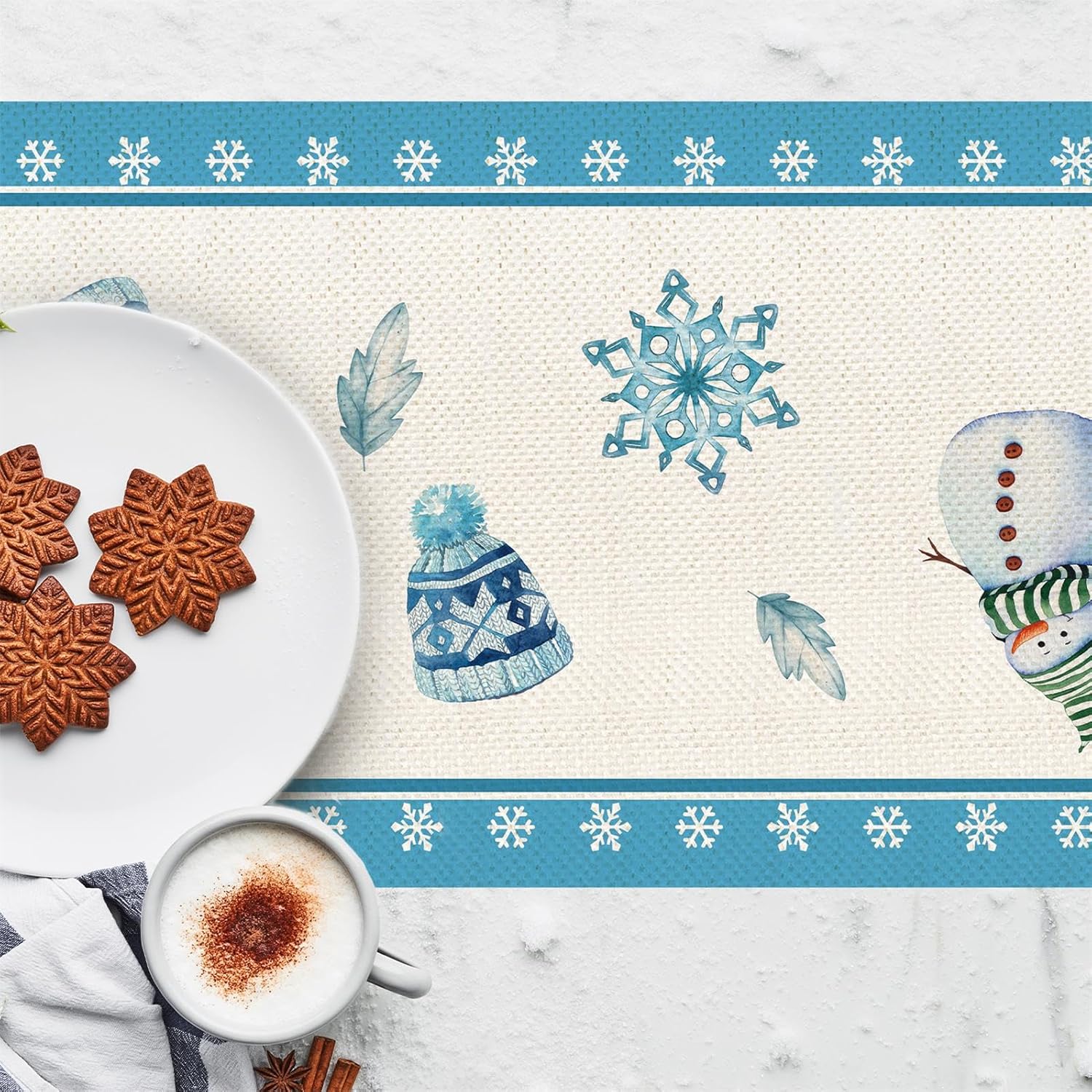 Tarro de cristal con tres frascos de cristal Hello Winter para decoración de cocina, decoración de cocina, copos de nieve vintage, arpillera,