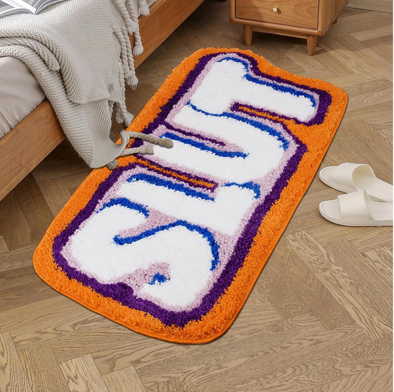 Funky – Alfombra para puerta de baño, antideslizante, lavable a máquina, súper absorbente, bonita alfombra mullida y gruesa, alfombras únicas para