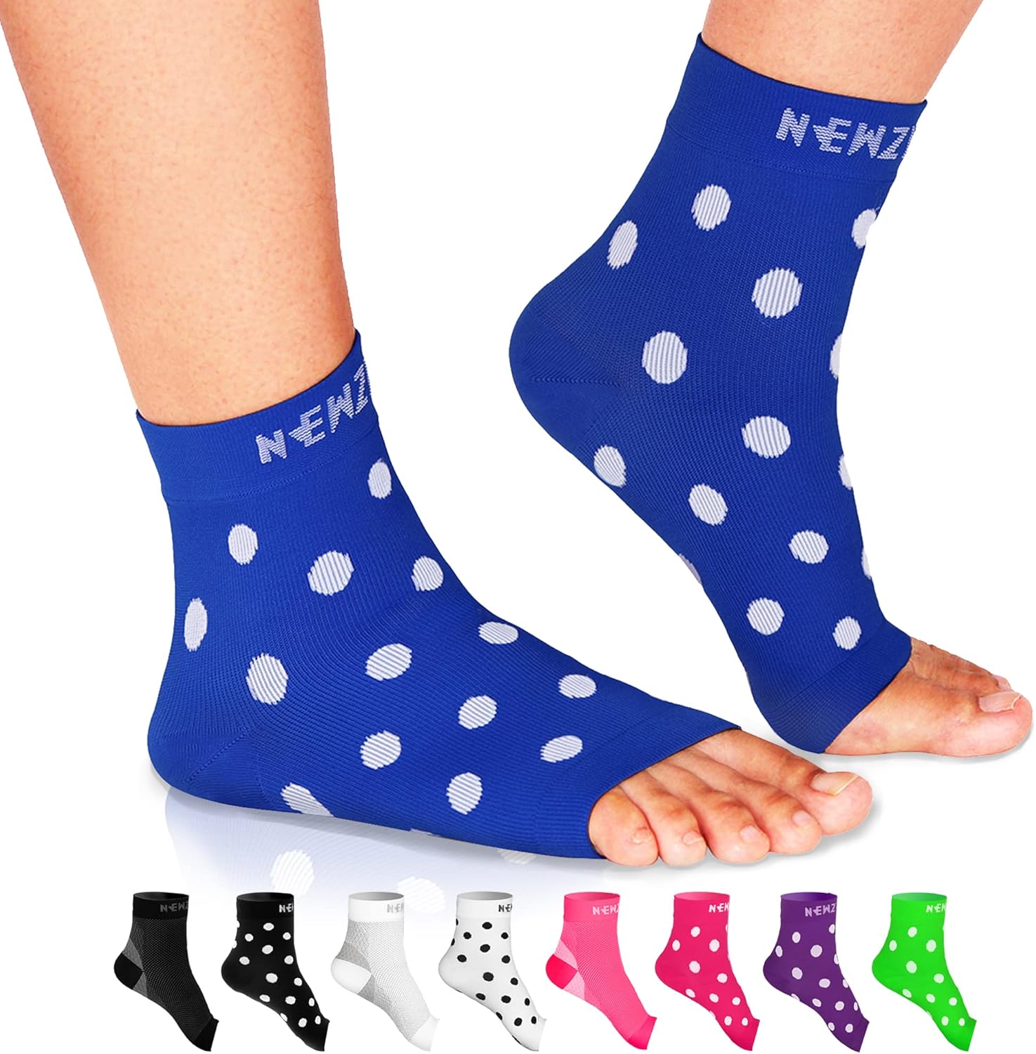 NEWZILL calcetines de fascitis plantar con soporte de arco, manga de compresión de cuidado de pies 247, alivia la hinchazón y espolones de talón,