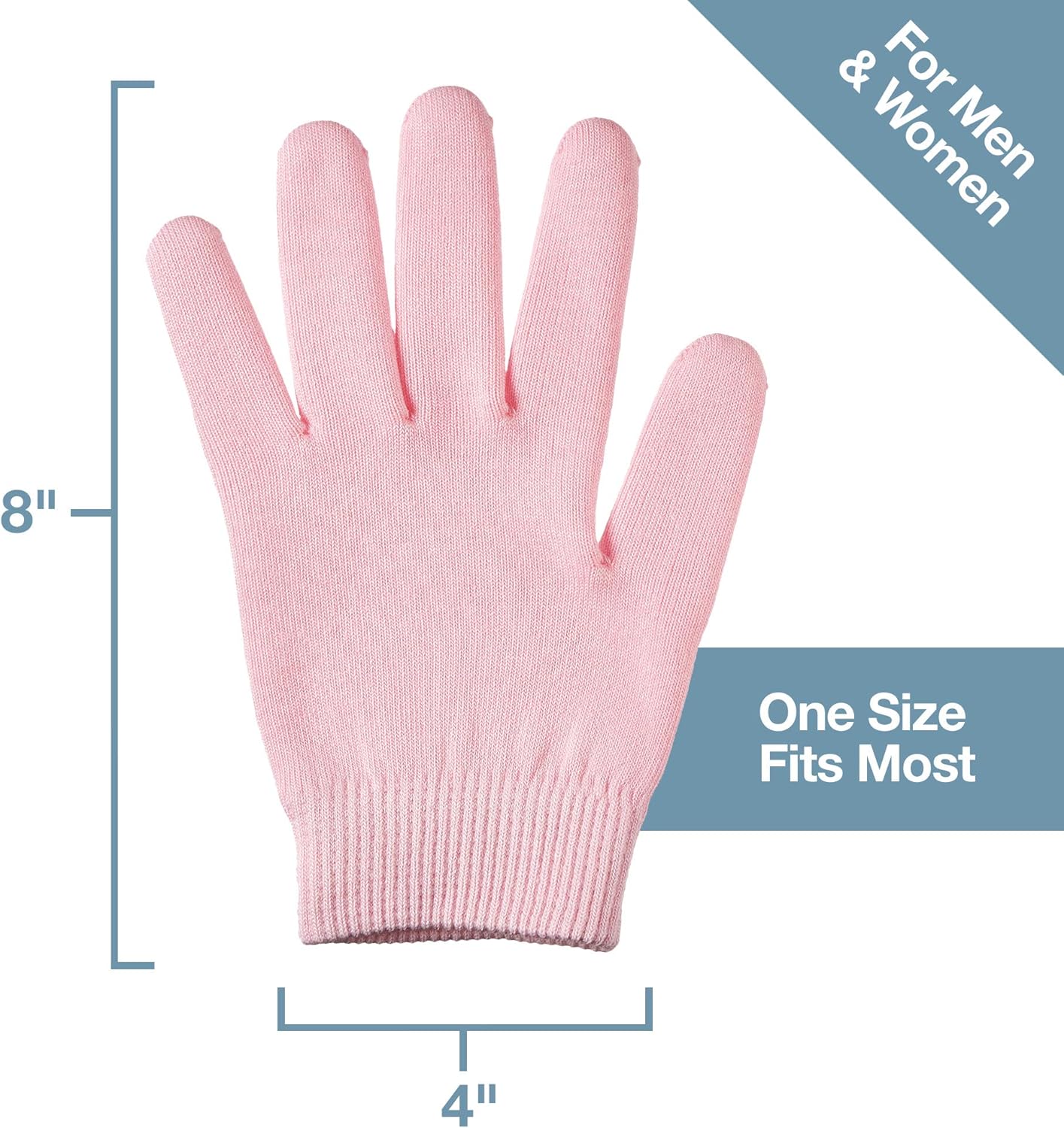 ZenToes Guantes hidratantes con forro de gel, tratamiento para manos secas, 1 par de guantes hidratantes para curación de manos agrietadas, reparan