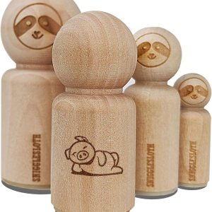 Lazy Pig Lounging – Sello de goma para sellar planificadores de manualidades, mini de 12 pulgada Lazy Pig Lounging – Sello de goma para sellar planificadores de manualidades, mini de 12 pulgada