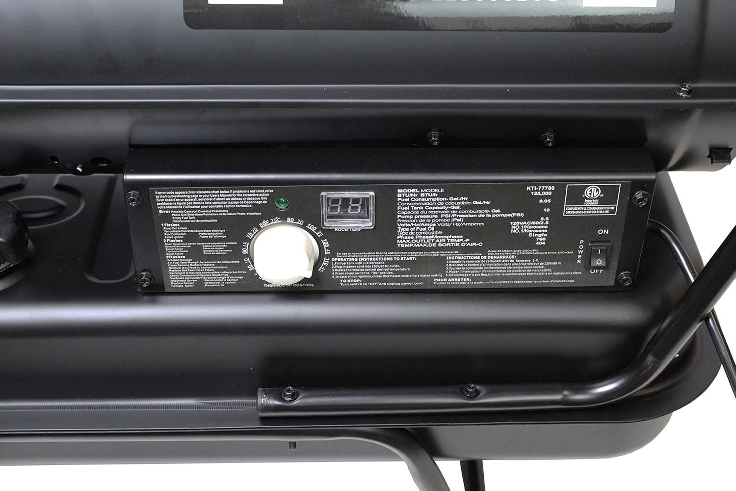 K Tool International KTI77780 – Calentador portátil de querosenodiésel con control de temperatura de termostato para almacén, obra de construcción,