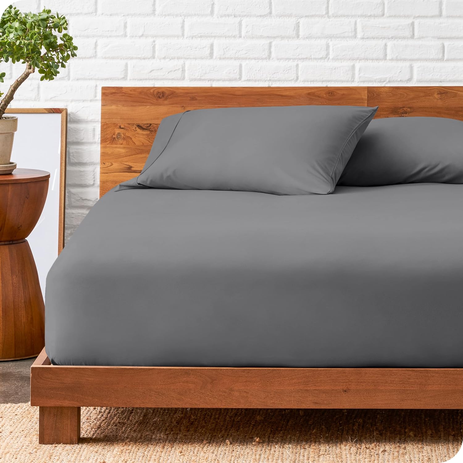 Bare Home Juego de sábana bajera + funda de almohada, microfibra ultrasuave 1800 de alta calidad, hipoalergénica, resistente a las arrugas (King,