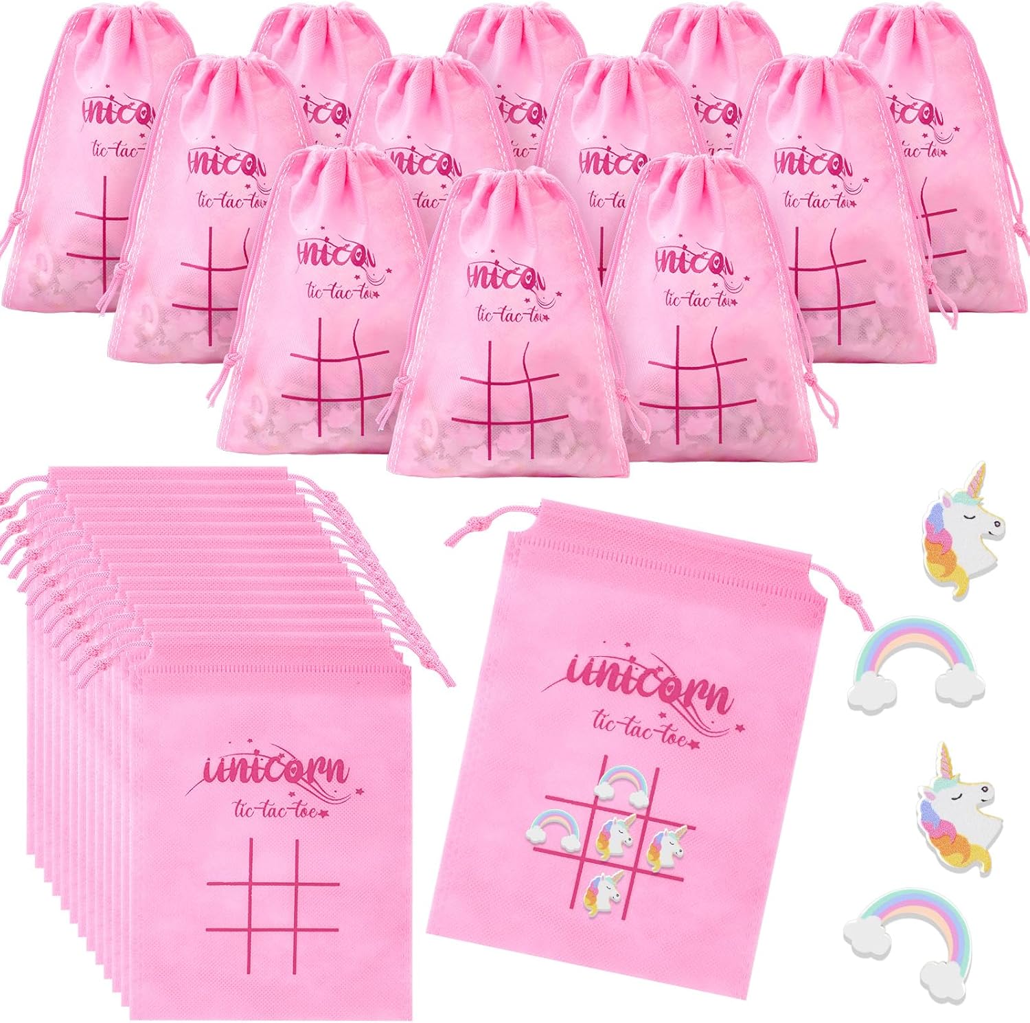 Sotiff Juego de 36 juegos de Tic Tac Toe a granel para niños, regalos del día de San Valentín para niños Tic Tac Toe con bolsa, juegos de premios