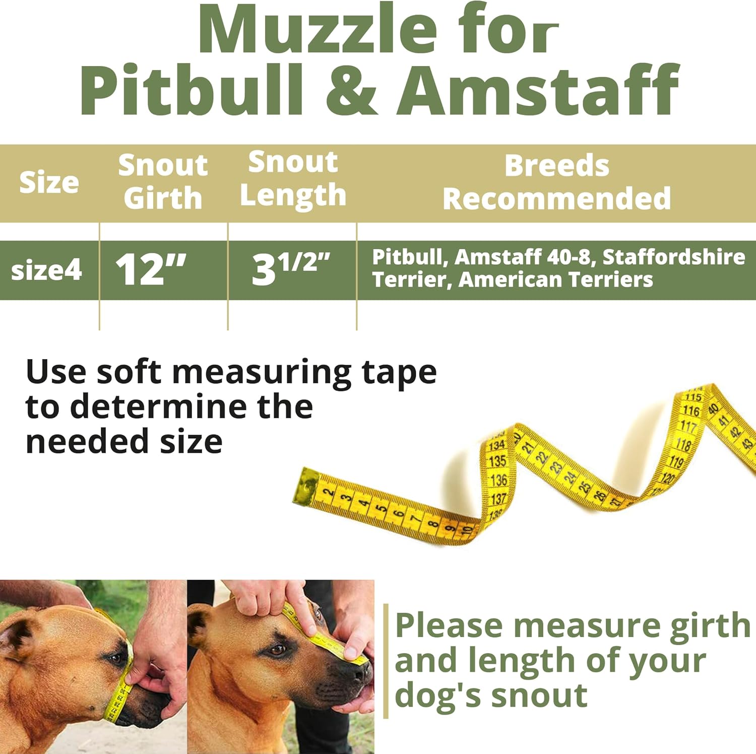 BRONZEDOG Bozal para perros con máscara de metal para perros medianos y grandes (tamaño 4 Pitbull y Amstaff)