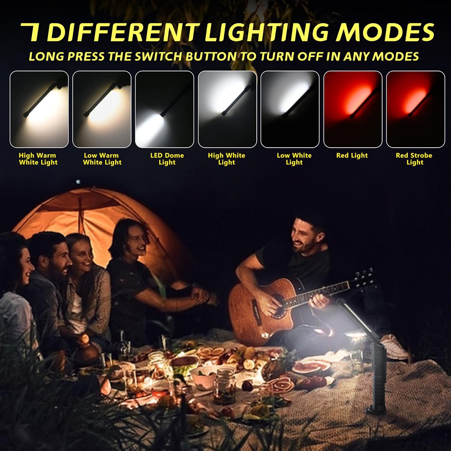 Linterna LED recargable, herramienta de artilugios geniales para hombre, ideas de regalo de cumpleaños, luz de trabajo portátil con base magnética,