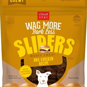 Cloud Star Wag More Bark Less Sliders – Golosinas para perros, pollo a la barbacoa, bolsa de 8 onzas Cloud Star Wag More Bark Less Sliders – Golosinas para perros, pollo a la barbacoa, bolsa de 8 onzas