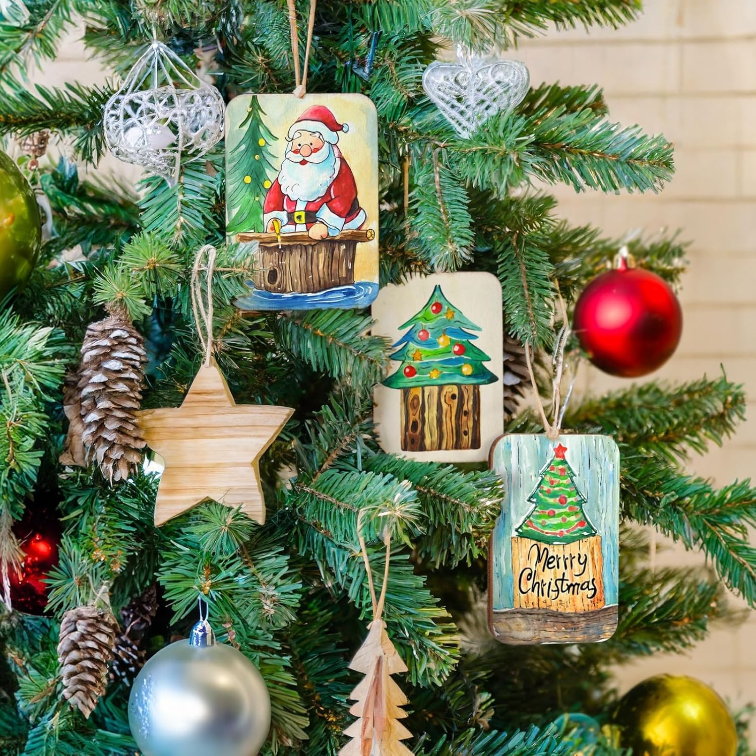Bright Creations Paquete de 36 rectángulos de madera sin terminar para manualidades, recortes de madera de 2.5 x 3.5 con esquinas redondeadas para
