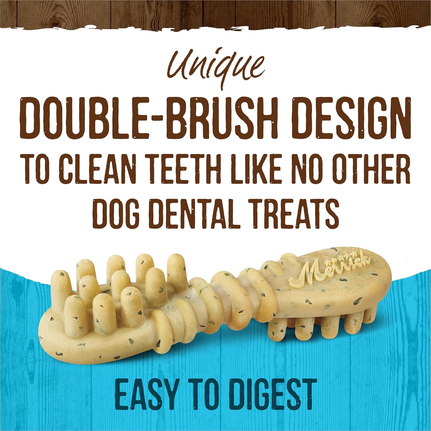 Merrick Fresh Kisses – Masticables dentales para perros para razas pequeñas, golosinas para perros sin granos con infusión de menta real, (6) bolsas