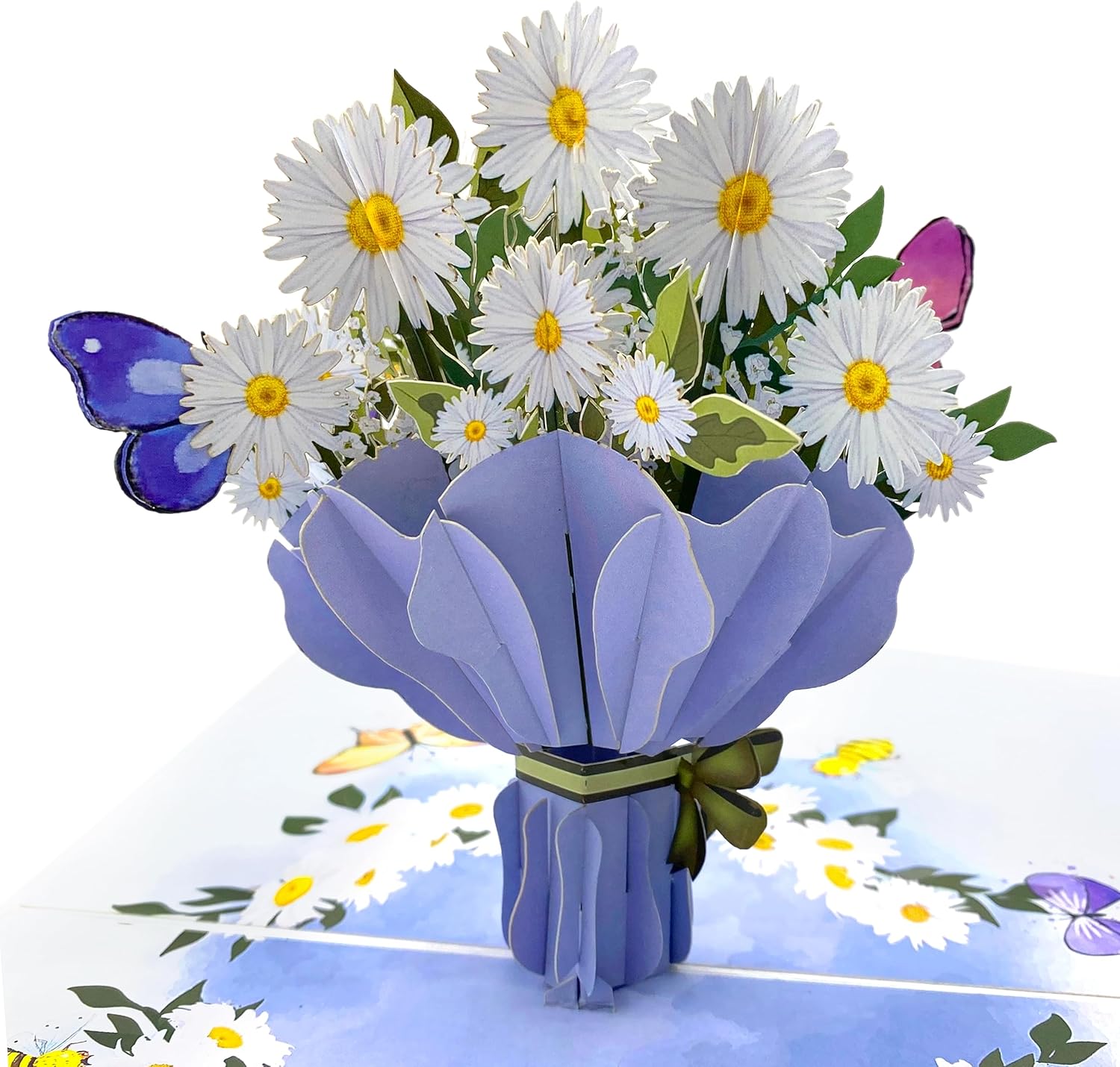 Tarjeta desplegable de flores para todas las ocasiones, ramo de flores 3D, con la más profunda condolencia, pensando en ti, no olvides, para