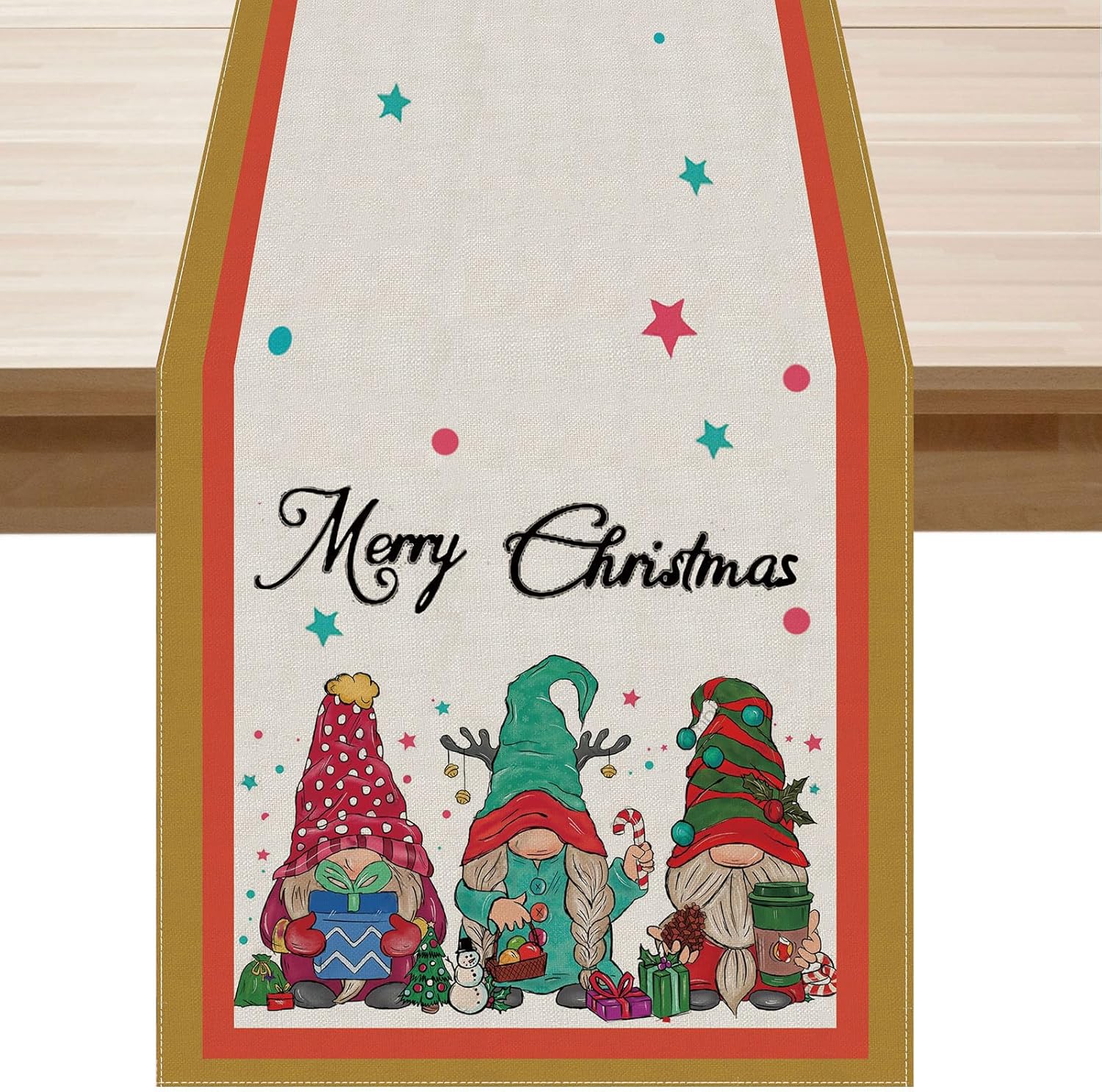 Camino de mesa de gnomo de Navidad para decoración de mesa de invierno para el hogar, cocina, comedor, cena, interior, exterior, fiesta, decoración