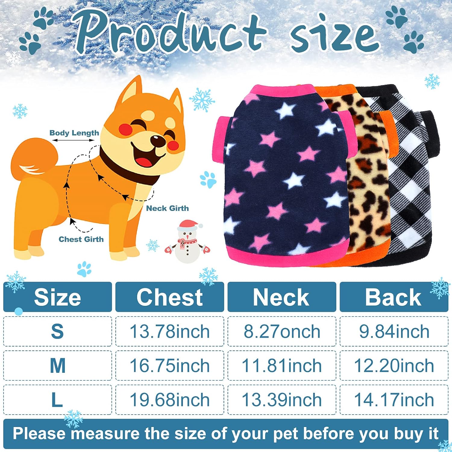 3 piezas de ropa de invierno para perro, camisas de forro polar suave para cachorros, ropa cálida y colorida para perro, pijama de invierno para