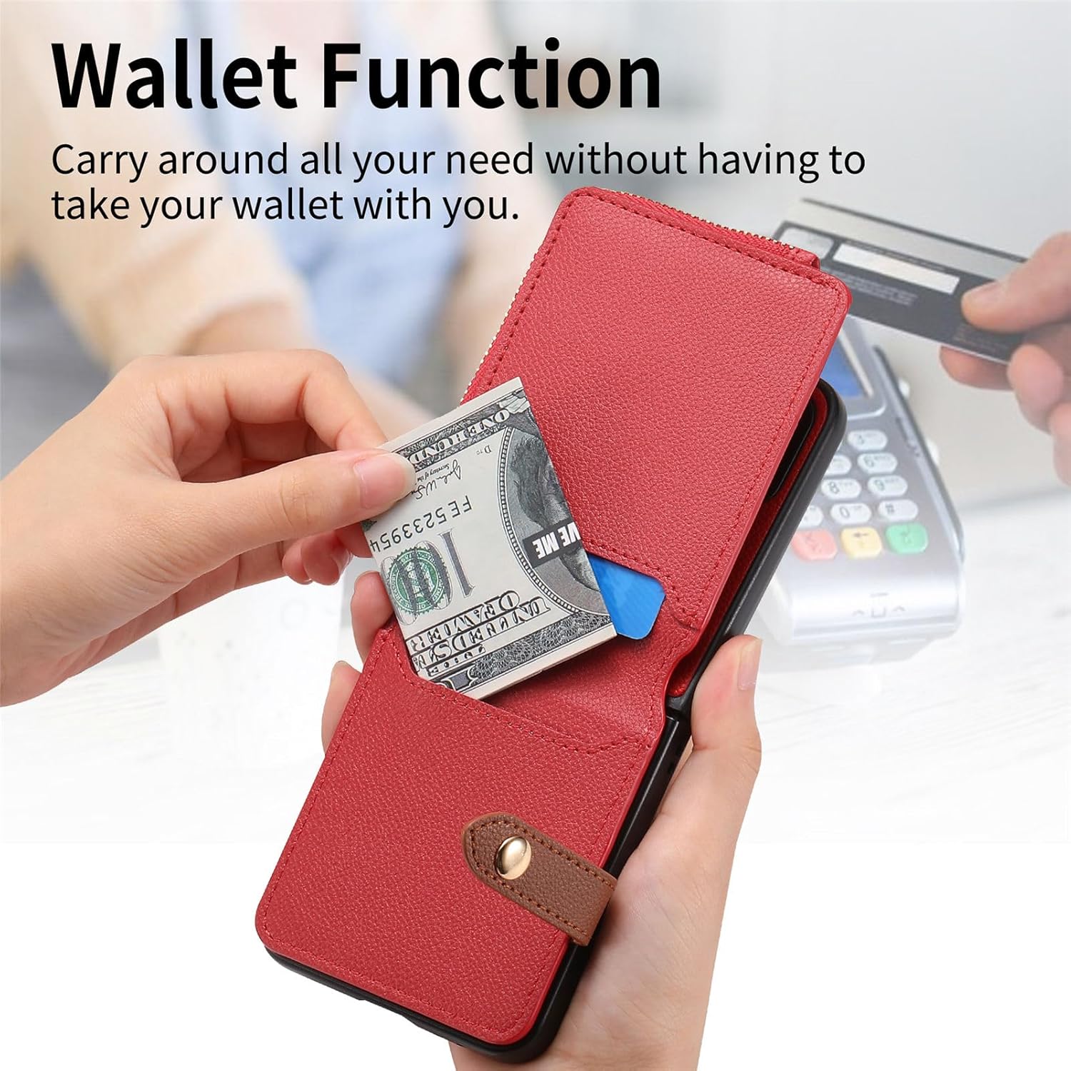 Asuwish Compatible con Samsung Galaxy Z Flip 3 5G 2021 – Funda tipo cartera y ranura para tarjetas, anillo con cierre magnético, a prueba de golpes,