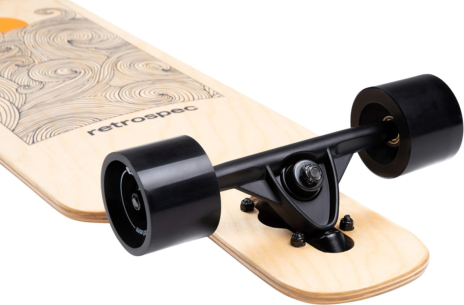 Retrospec Rift – Patineta larga completa, crucero de madera de arce canadiense con camiones abatibles para desplazamientos, cruceros, tallados y