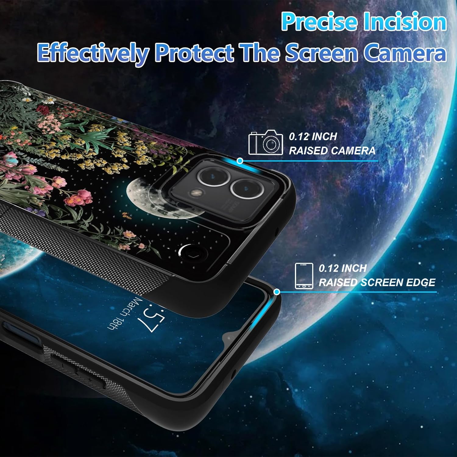 Funda para Moto G Stylus 5G 2023 con protector de pantalla, a prueba de golpes, 2 en 1, parte trasera duradera de policarbonato duro texturizado y