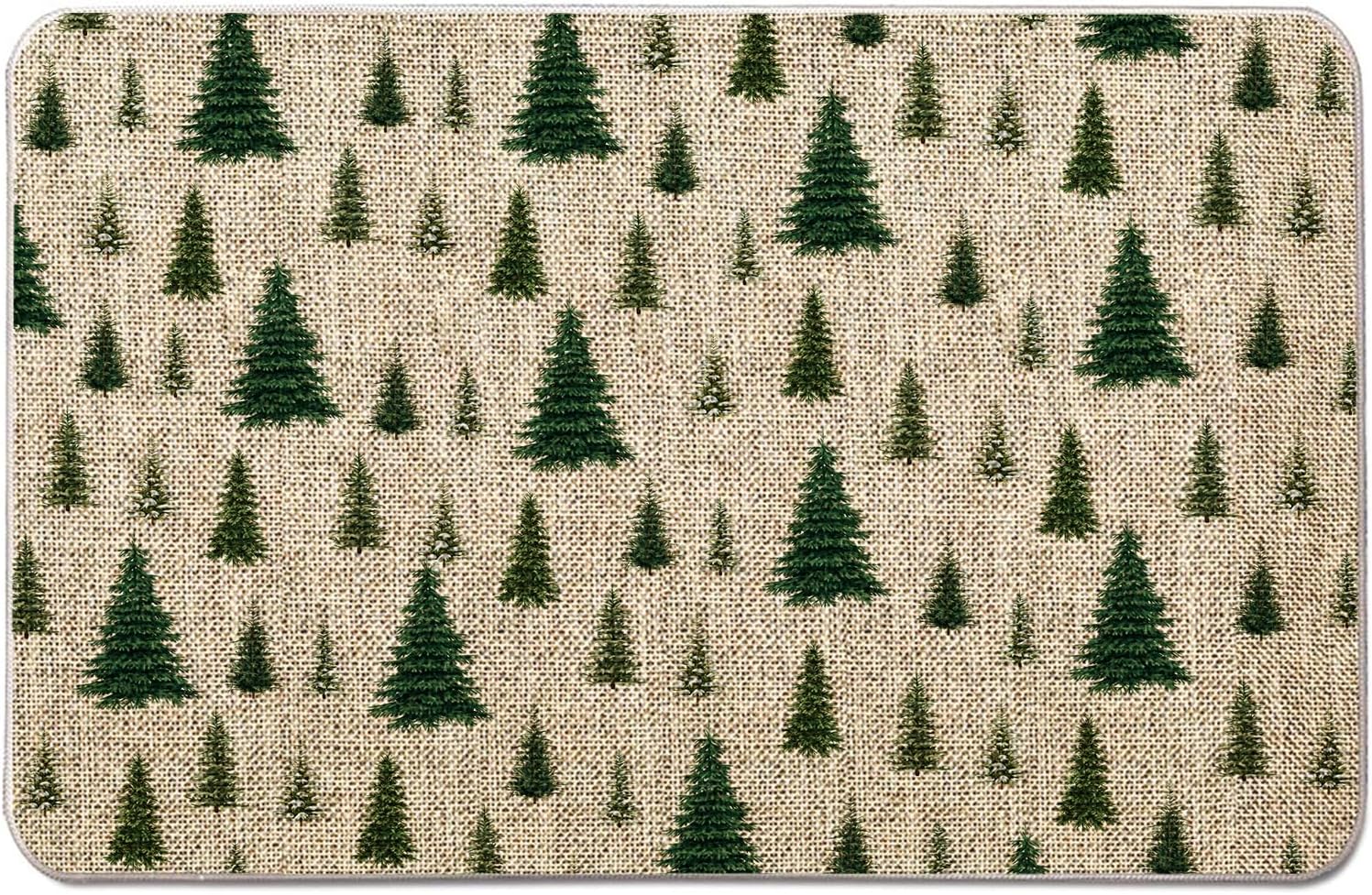 Tapete de Navidad para puerta de exterior, tapete de árbol de Navidad, tapete de entrada verde, tapete de puerta de invierno, decoración de casa de